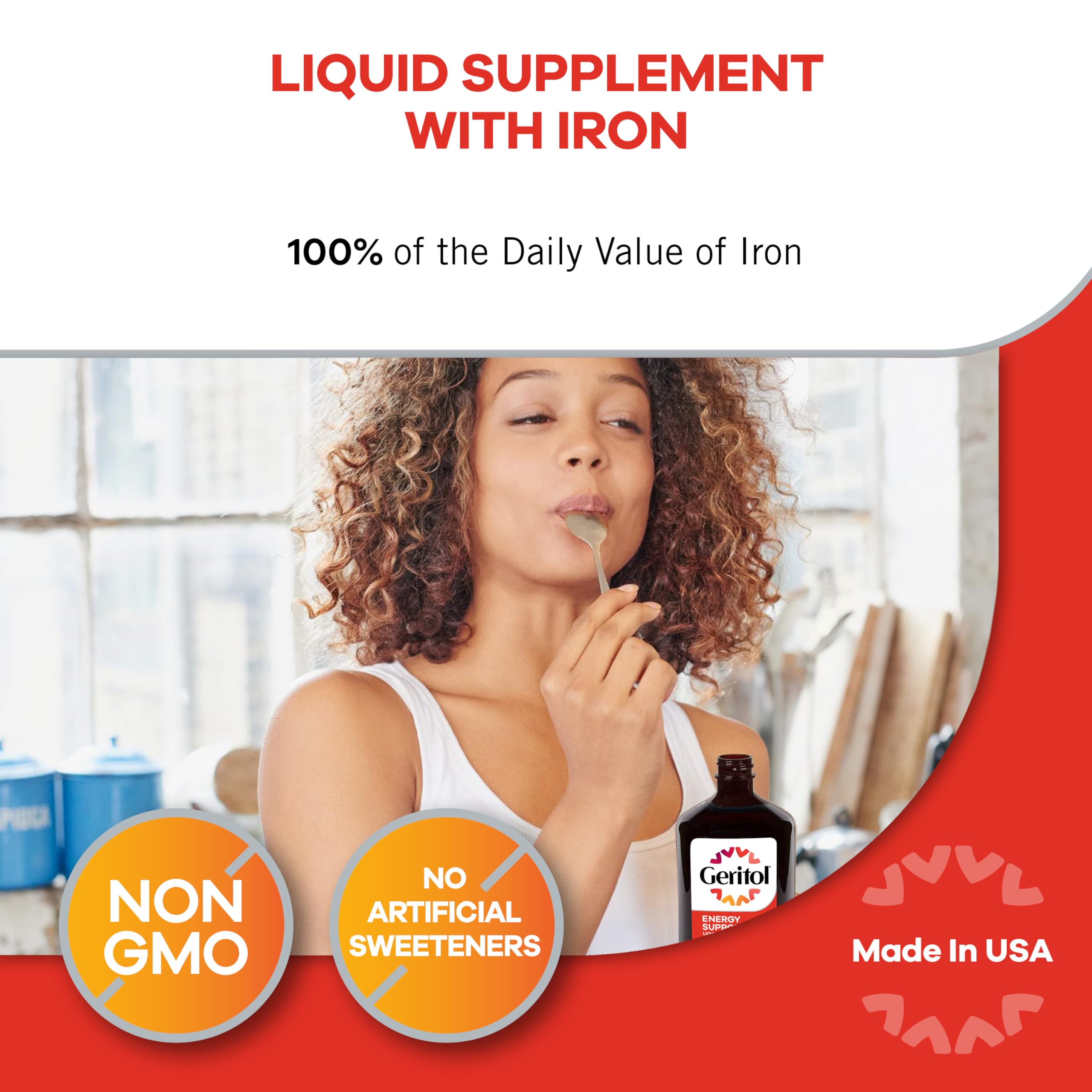 Geritol Liquid Vitamin and Iron Supplement, Energy Support, Contains High Potency B-Vitamins and Iron, Pleasant Tasting, Easy to Swallow Geritol buy supplements canada