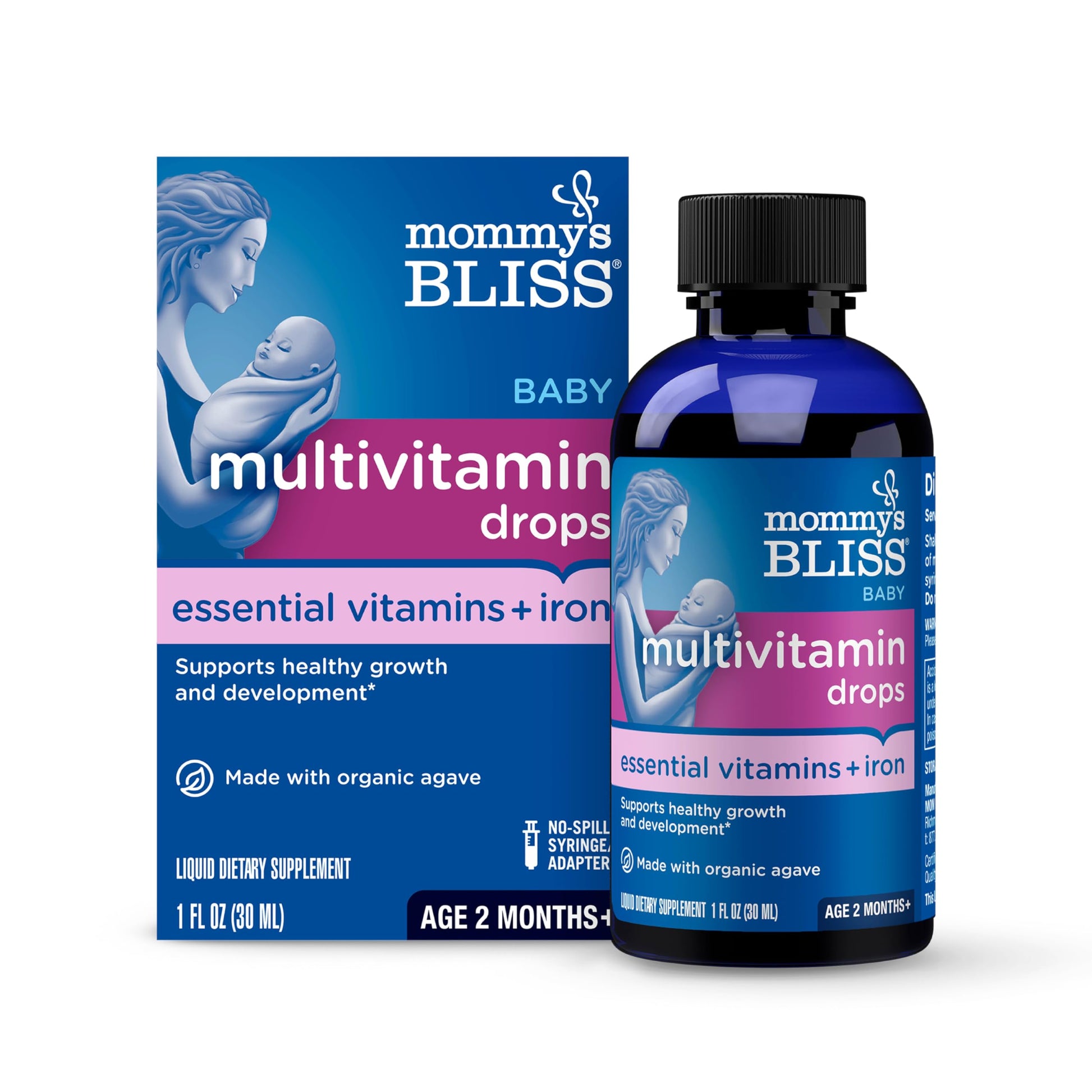 Mommy's Bliss Baby Multivitamin + Iron, Daily Essential Baby Vitamins for Immune Support, Healthy Growth & Bone Development, Age 2 Months+, 30 ml Mommy's Bliss buy supplements canada