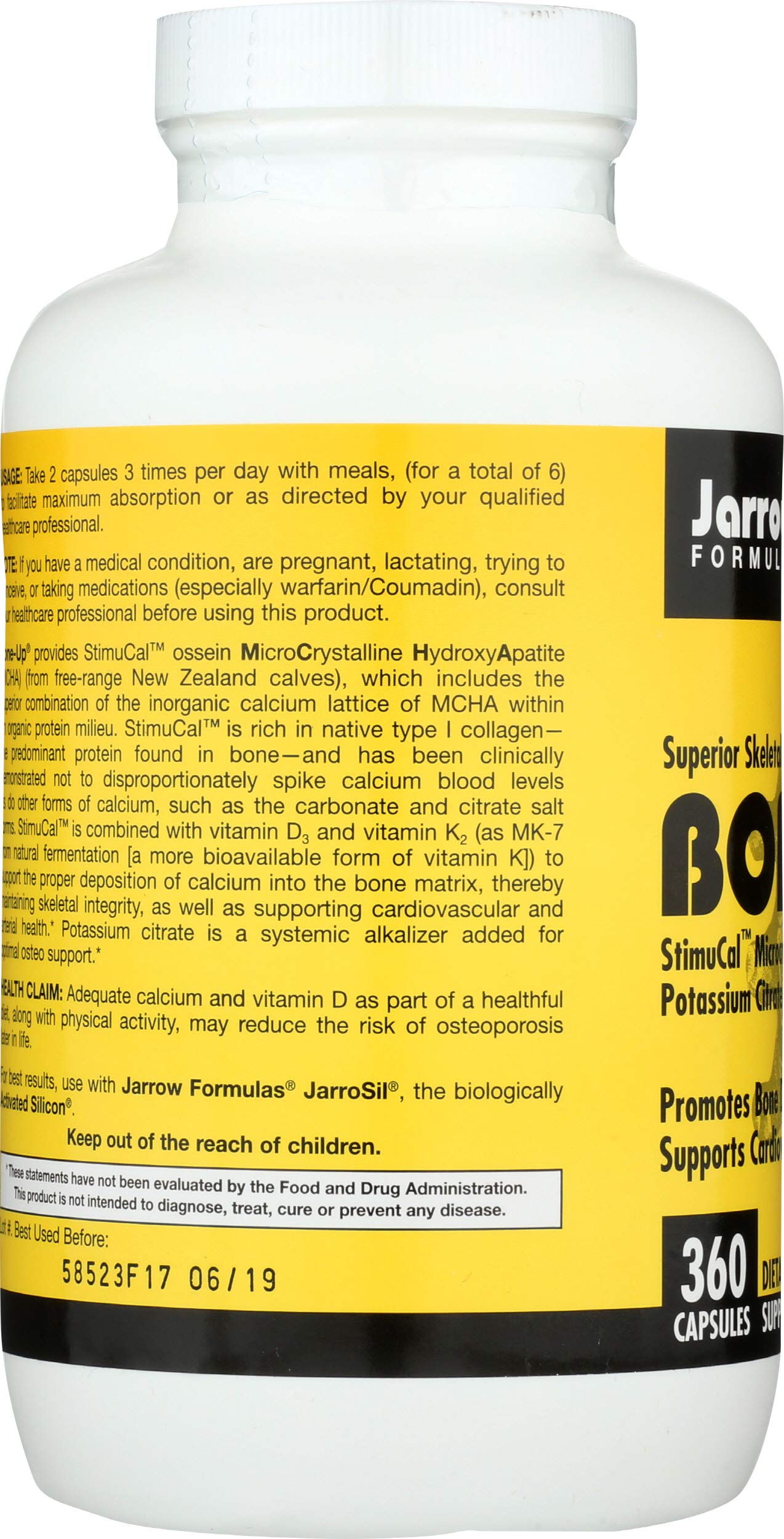 Jarrow Formulas BoneUp for Bone Density - Vitamin D3 and K2, Calcium Support, 360 Capsules, Promotes Skeletal Nutrition, Up to 60 Days Supply Jarrow Formulas buy supplements canada