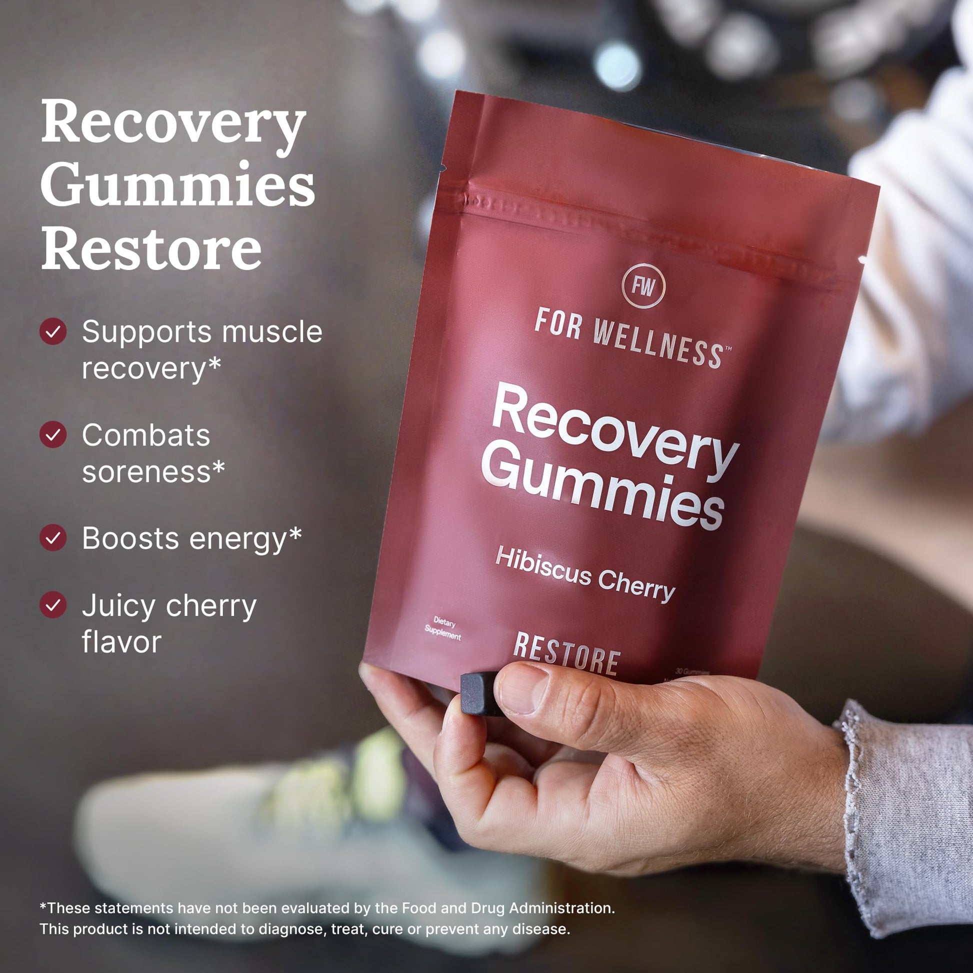 For Wellness Recovery Gummies Restore | Tart Cherry Energy Supplements with Electrolytes for Muscle Soreness, Post-Workout Performance & Recovery For Wellness buy supplements canada