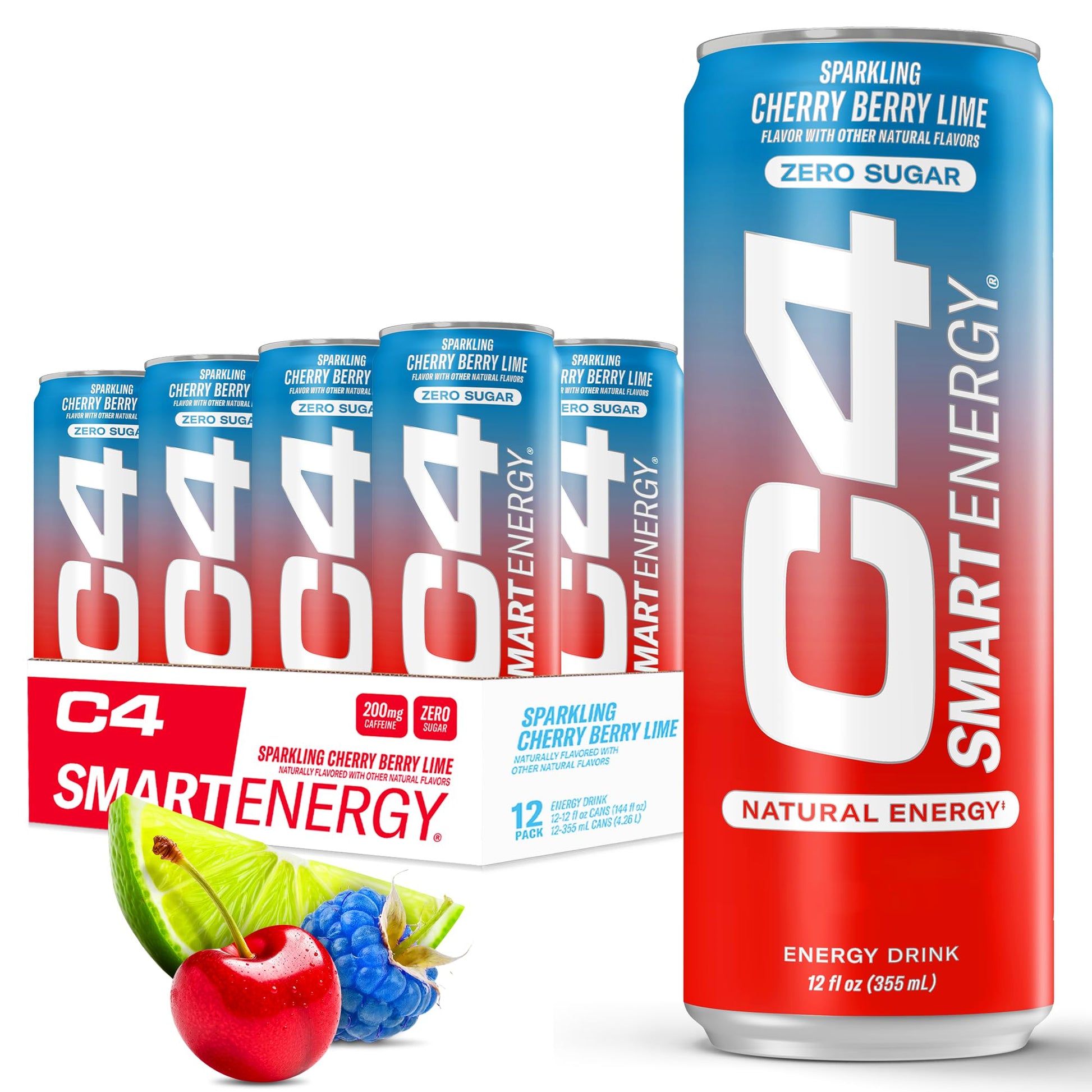Cellucor C4 Smart Energy Drink - Sugar Free Performance Fuel & Nootropic Brain Booster, Coffee Substitute or Alternative | Cherry Berry Lime 12 Oz - 12 Pack C4 buy supplements canada