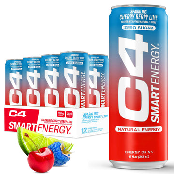 Cellucor C4 Smart Energy Drink - Sugar Free Performance Fuel & Nootropic Brain Booster, Coffee Substitute or Alternative | Cherry Berry Lime 12 Oz - 12 Pack C4 buy supplements canada