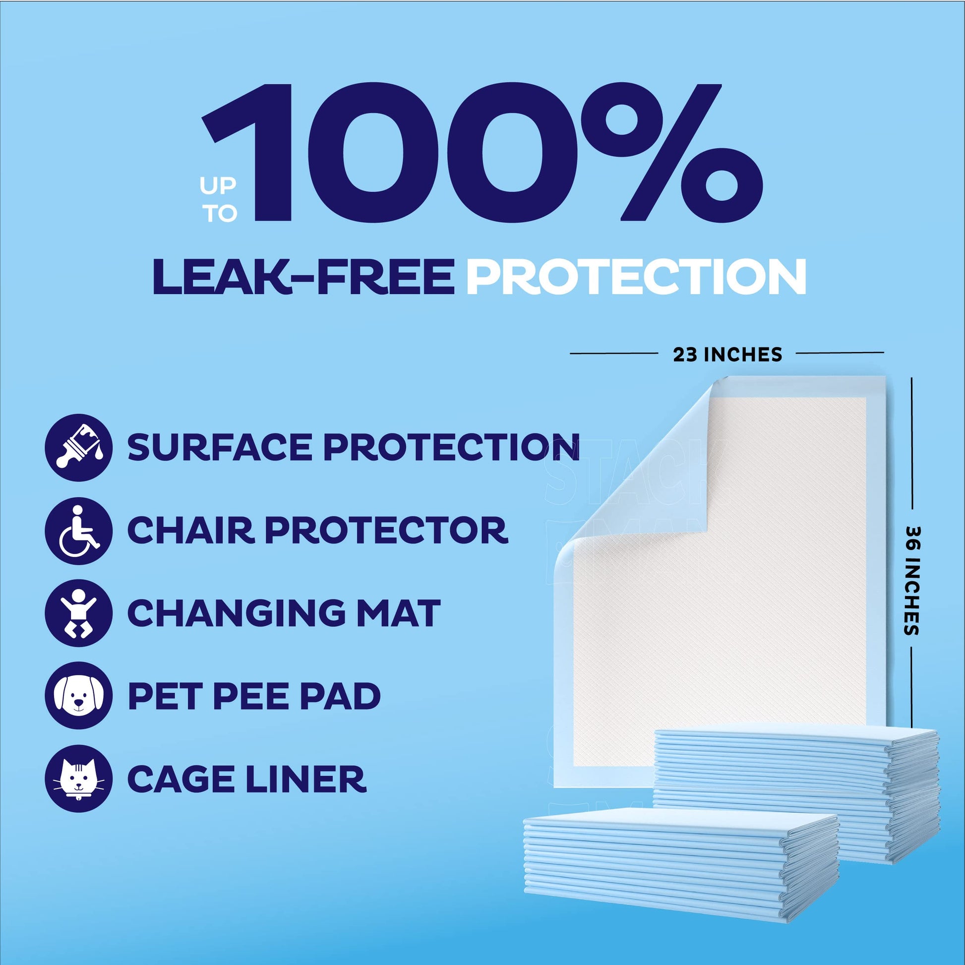 Chucks Pads Disposable [50-Pack] Underpads 23x36 Incontinence Chux Stack Man buy supplements canada