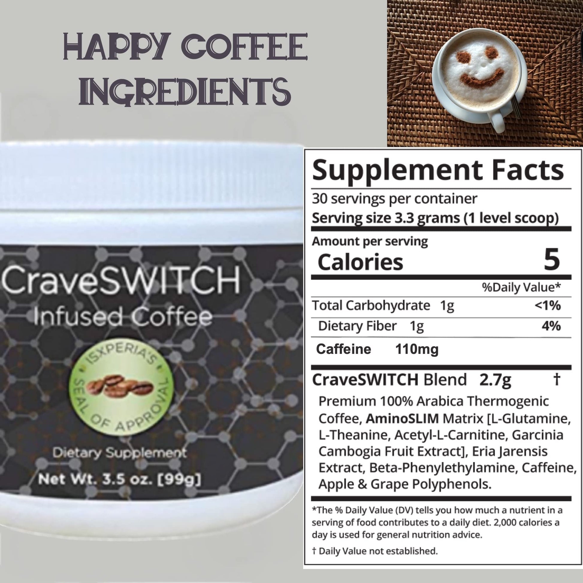 isXperia CraveSWITCH Bold Coffee - Colombian Arabica Coffee with Antioxidants isXperia buy supplements canada