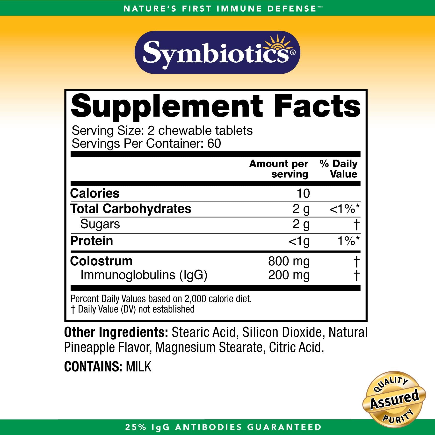 Symbiotics Immunity Support Colostrum Plus Chewables (Pineapple) Symbiotics buy supplements canada