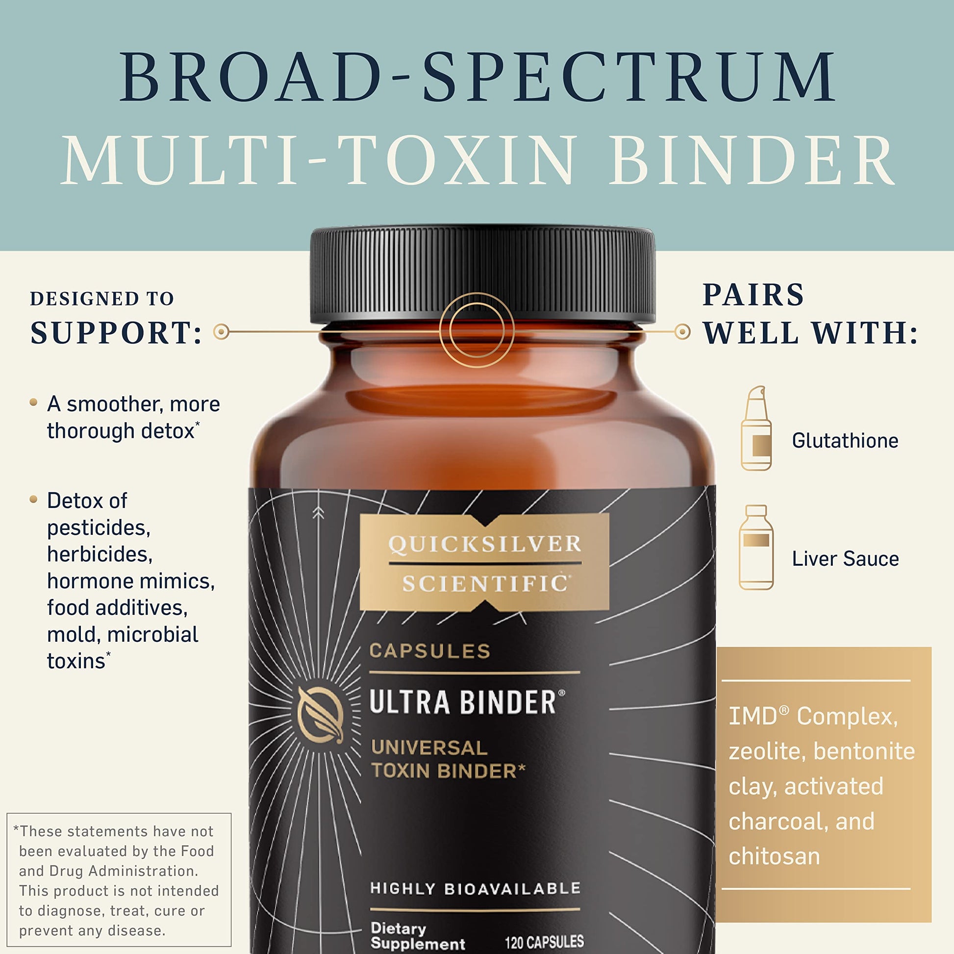 Quicksilver Scientific Ultra Binder - Multi Toxin Binder with Bentonite Clay Powder Quicksilver Scientific buy supplements canada