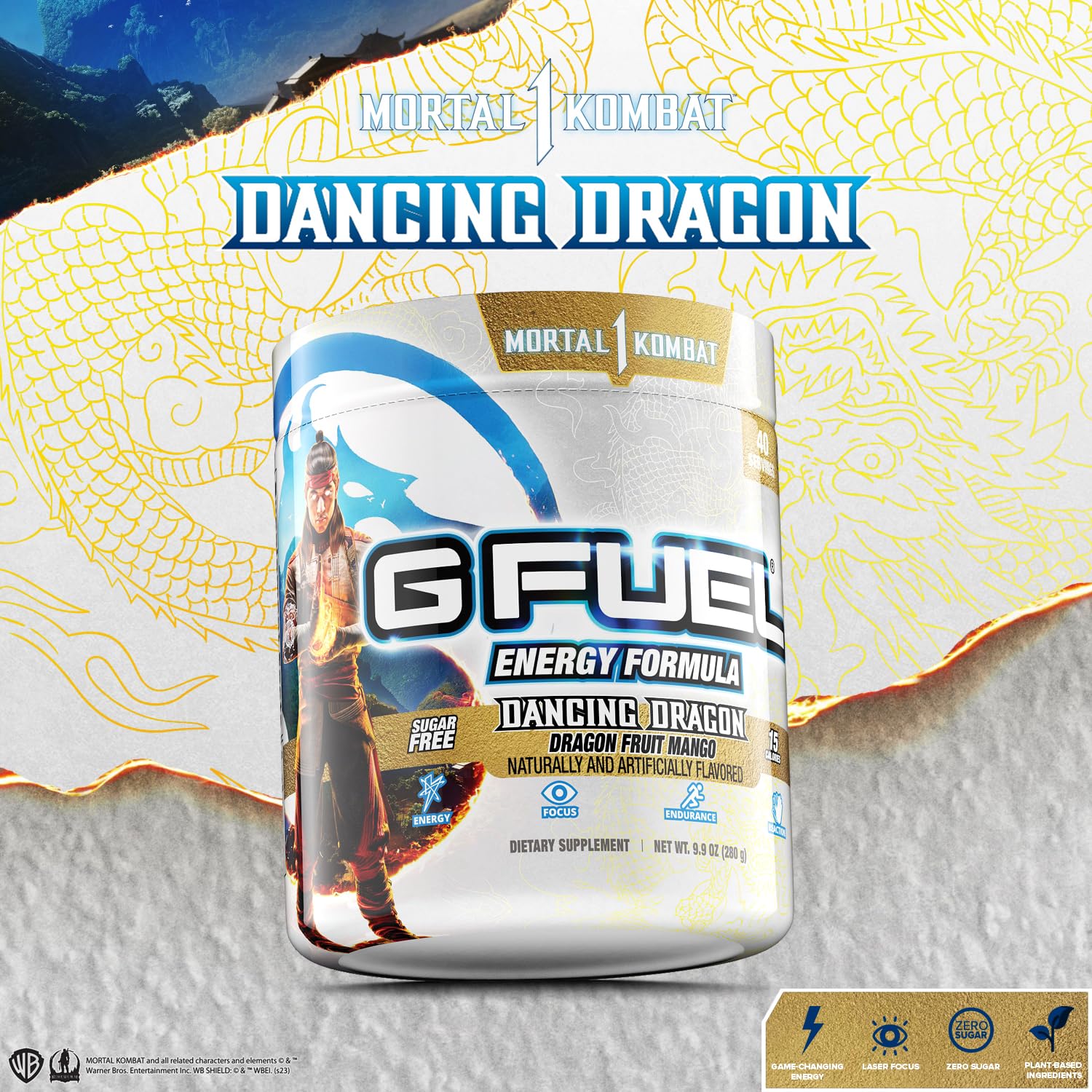 G fuel Mortal Kombat Dancing Dragon Energy Powder, Sugar Free, Clean Caffeine Focus G fuel buy supplements canada
