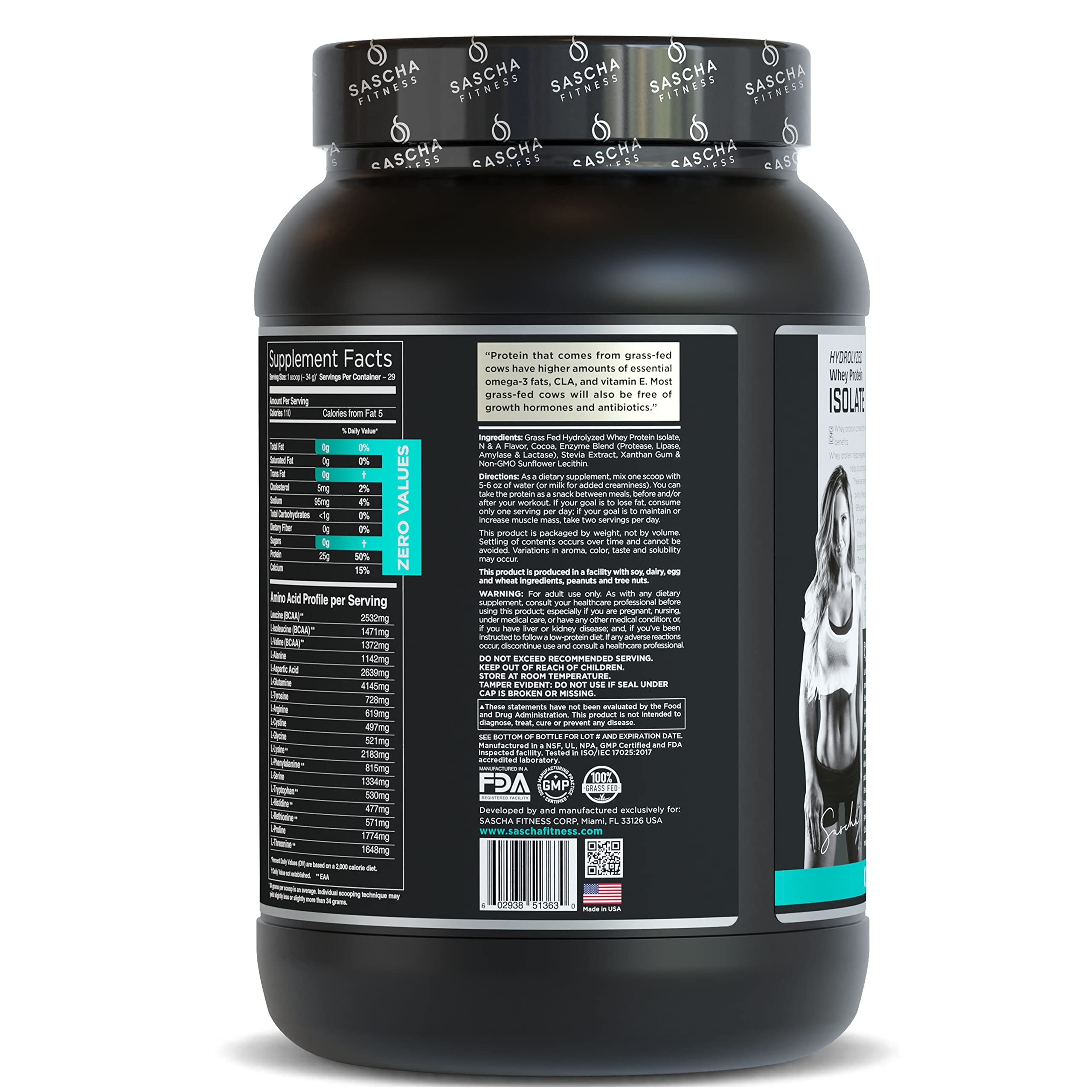 SASCHA FITNESS Hydrolyzed Whey Protein Isolate,100% Grass-Fed (2 Pounds, Cookies SASCHA FITNESS buy supplements canada