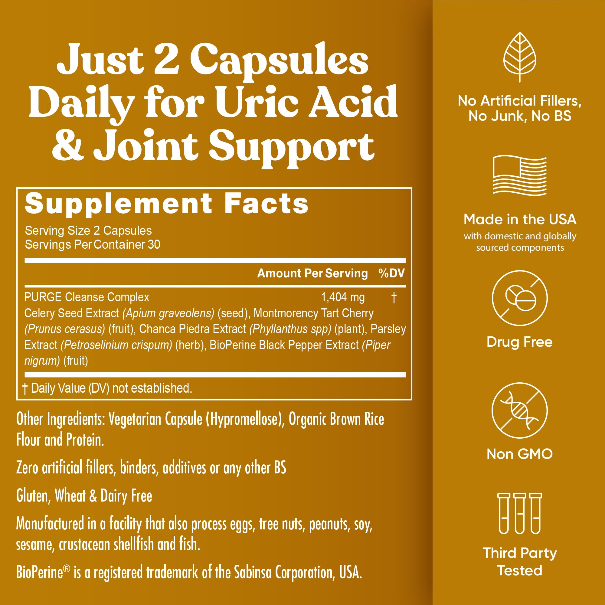 Eu Natural Purge Uric Acid Flush - Eat & Drink What You Want - Uric Acid Support for Joints & Mobility with Celery Seed Eu Natural buy supplements canada