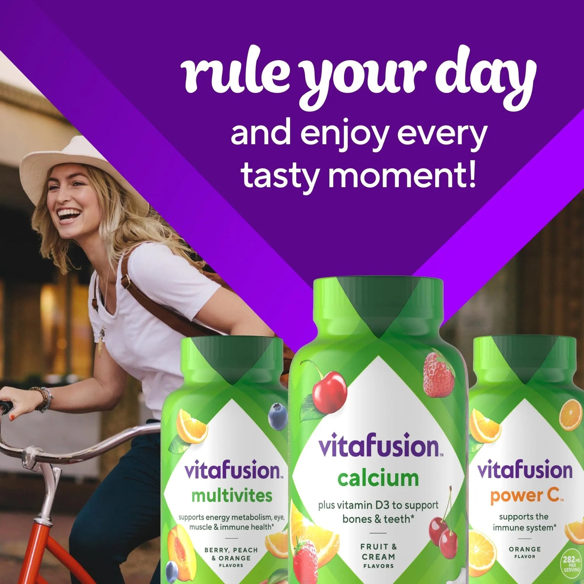 vitafusion Chewable Calcium Gummy Vitamins for Bone and Teeth Support, Calcium Gummies, Fruit and Cream Flavor, 100 Count, 50 Day Supply Vitafusion buy supplements canada