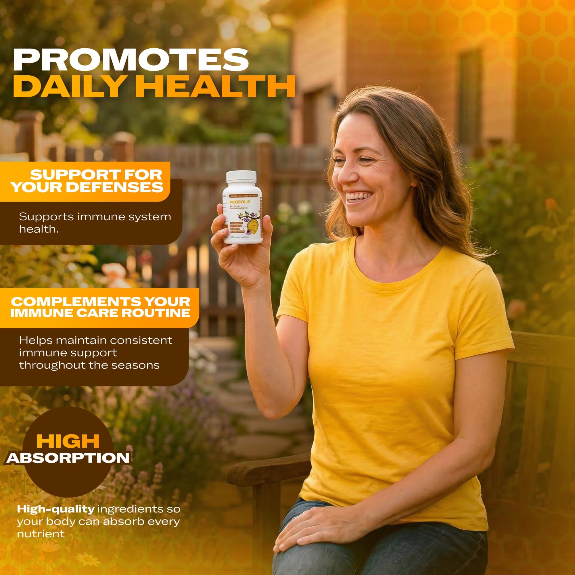 Only Nutri Labs Bee Propolis Dietary Supplement, with Elderberry, Echinacea, Vitamin C and Beta Glucans - Daily Wellness Capsules for Adults (60 Count) Only Nutri Labs buy supplements canada
