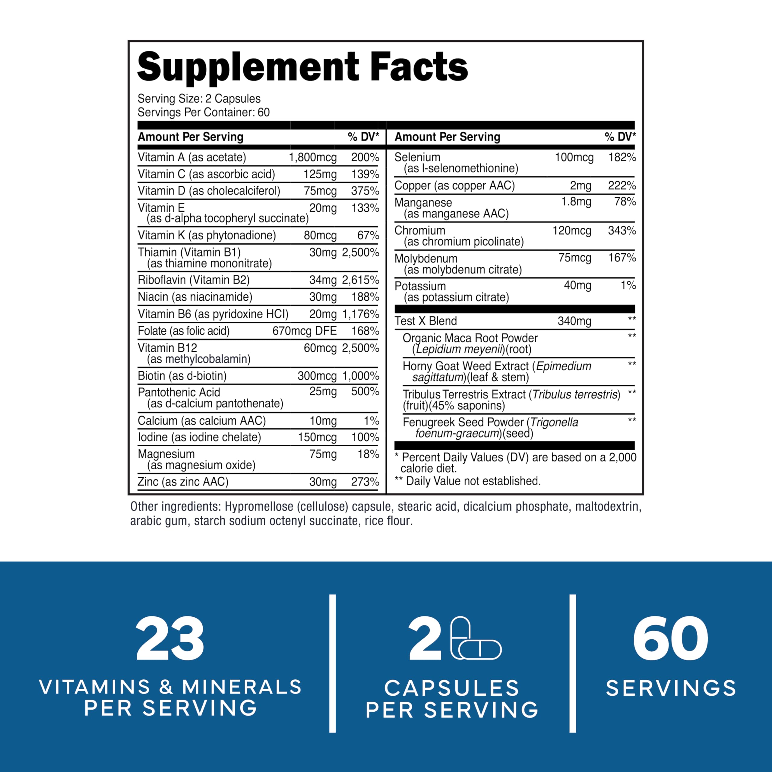 Type Zero Multivitamin Capsules for Men (120 Capsules) (1200 mg) - Gluten-Free, 60 Servings Type Zero buy supplements canada