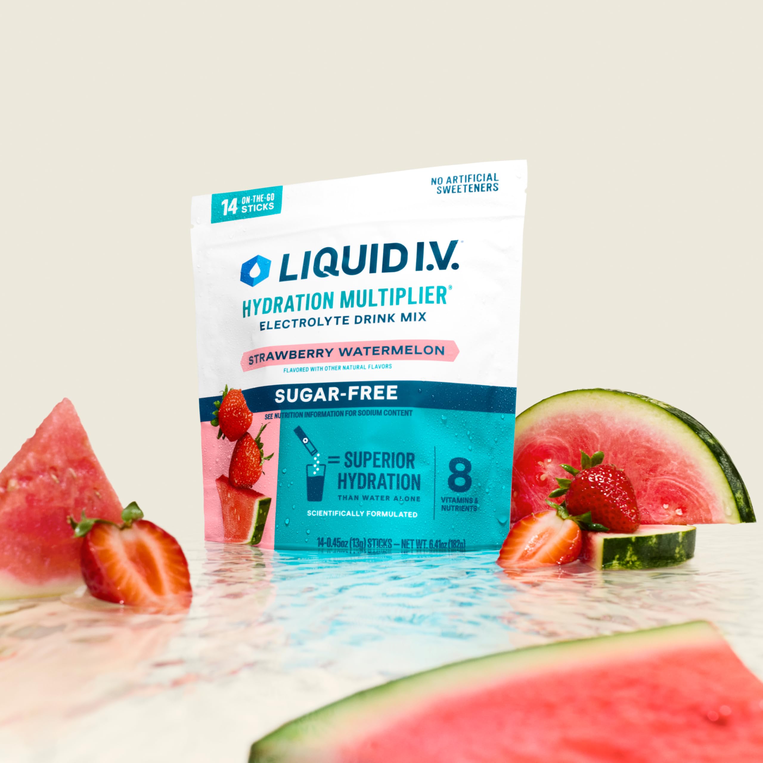 Liquid I.V.® Hydration Multiplier Sugar-Free - Strawberry Watermelon | Electrolyte Powder Drink Mix | 1 Pack (14 Servings) Liquid I.V. buy supplements canada