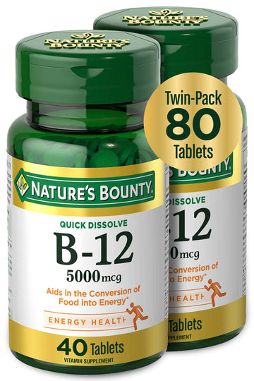 Vitamin B12 by Nature's Bounty, Quick Dissolve Vitamin Supplement, Supports Energy Metabolism and Nervous System Health, 5000mcg Nature's Bounty buy supplements canada