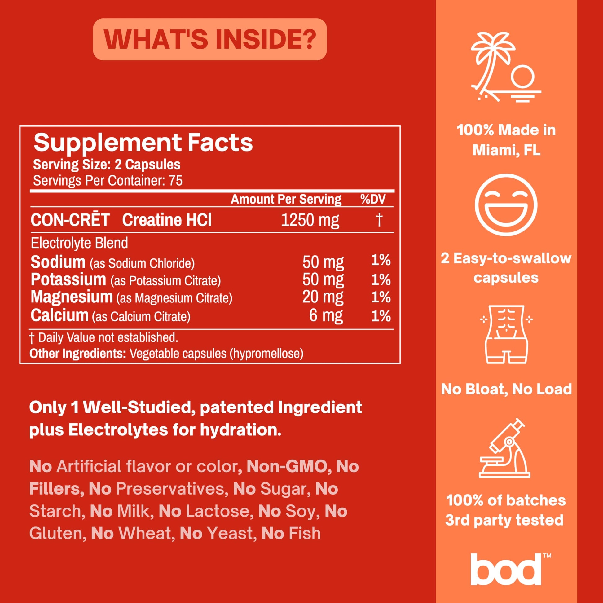 Bod Creatine HCL Capsules – 150 Pills | Creatine Hydrochloride Supplement for Men & Women | Easy-to-Swallow Alternative to Monohydrate Powder, Unflavored & Keto-Friendly Bod buy supplements canada