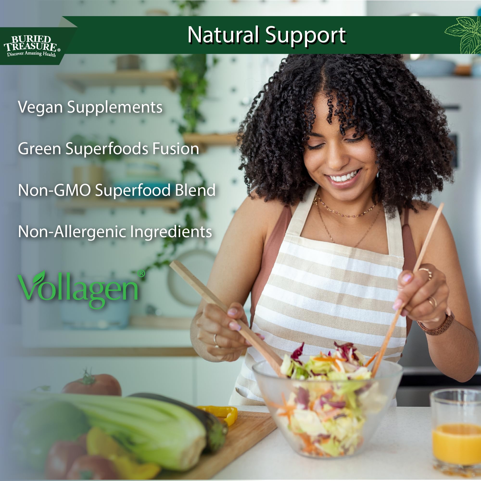 Buried Treasure Green20 Fusion – Superfood Blend with Vollagen for Skin, Hair, and Joint Support, Plant-Based, Vegan, Non-GMO Gluten-Free, Dairy-Free, Soy-Free, 32oz Liquid Buried Treasure buy supplements canada