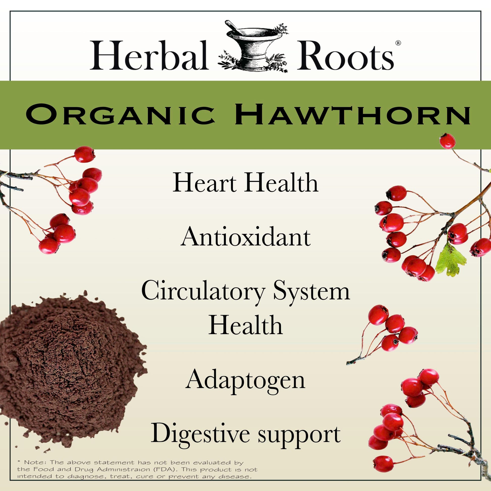 Herbal Roots Organic Hawthorn Berry Capsules | Extra Strength 1,200mg per Serving | 60 Vegan Capsules Herbal Roots buy supplements canada