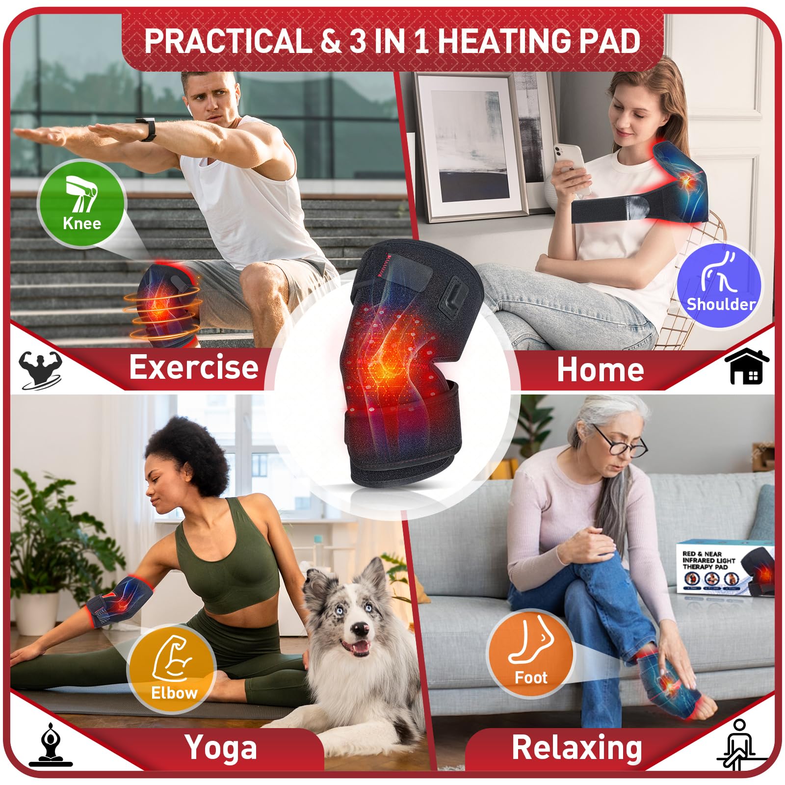 Red Light Therapy for Knee, 660nm Red Light and 850nm Near Infrared Light Therapy Device Rikimxin buy supplements canada