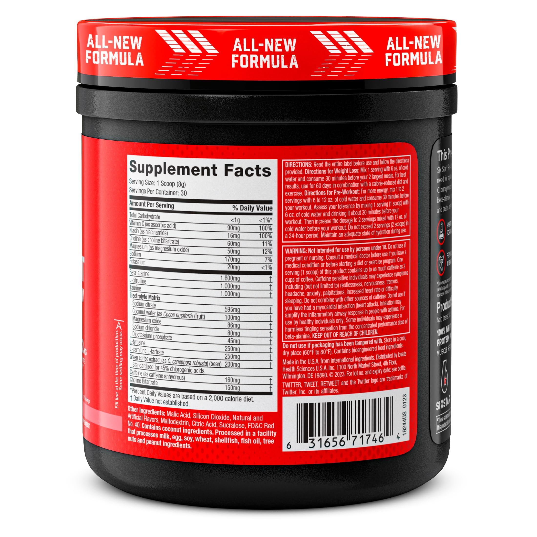 Six Star Pre-Workout Explosion Ripped 2.0 Watermelon - Endurance Powder with Caffeine Six Star buy supplements canada