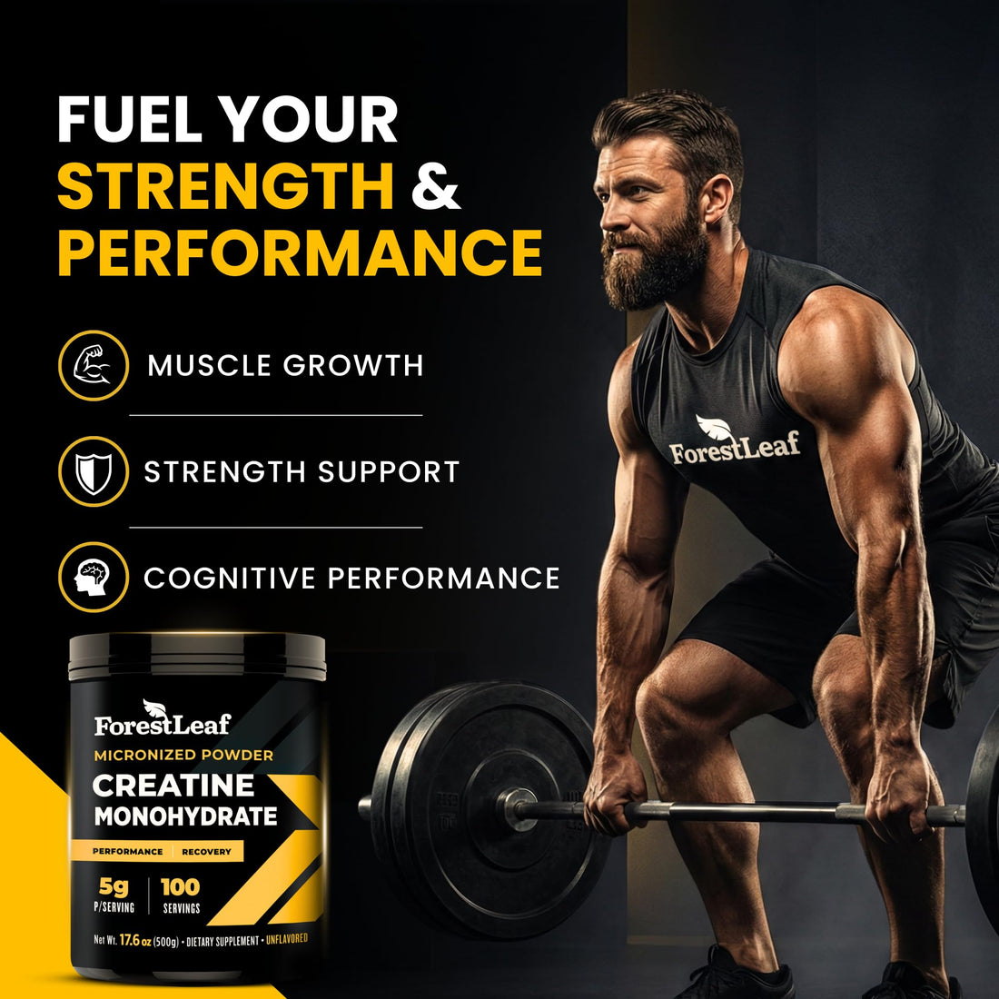 ForestLeaf Micronized Creatine Monohydrate Powder - Maximize Muscle Growth & Strength - Unflavored Creatine for Women and Men ForestLeaf buy supplements canada
