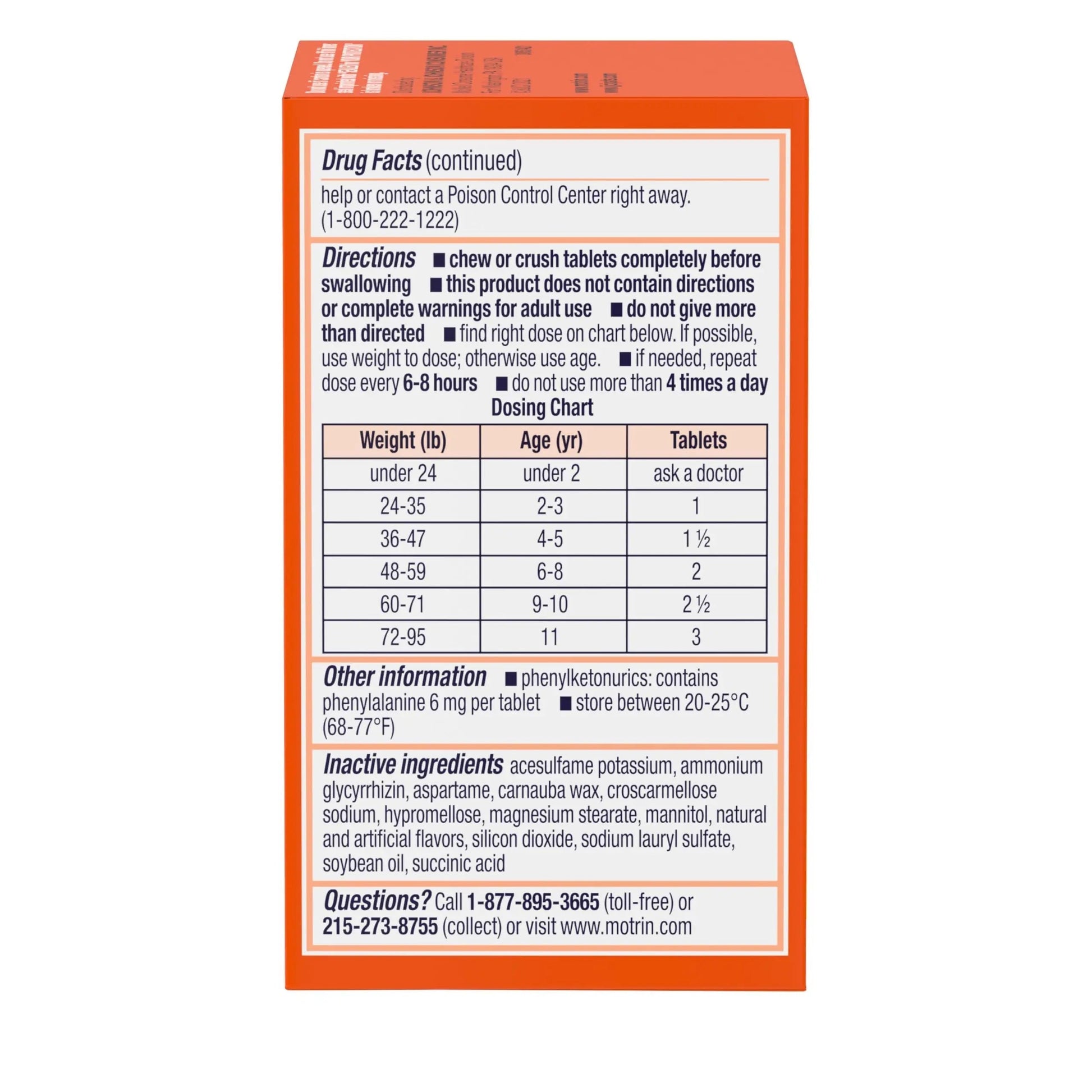 Motrin Children's Dye-Free Chewable Tablets with Ibuprofen, Kids' Fever Reducer & Pain Reliever for Sore Throat, Fever, Toothache & Pain Relief, Grape Flavor, 24 Ct Motrin buy supplements canada