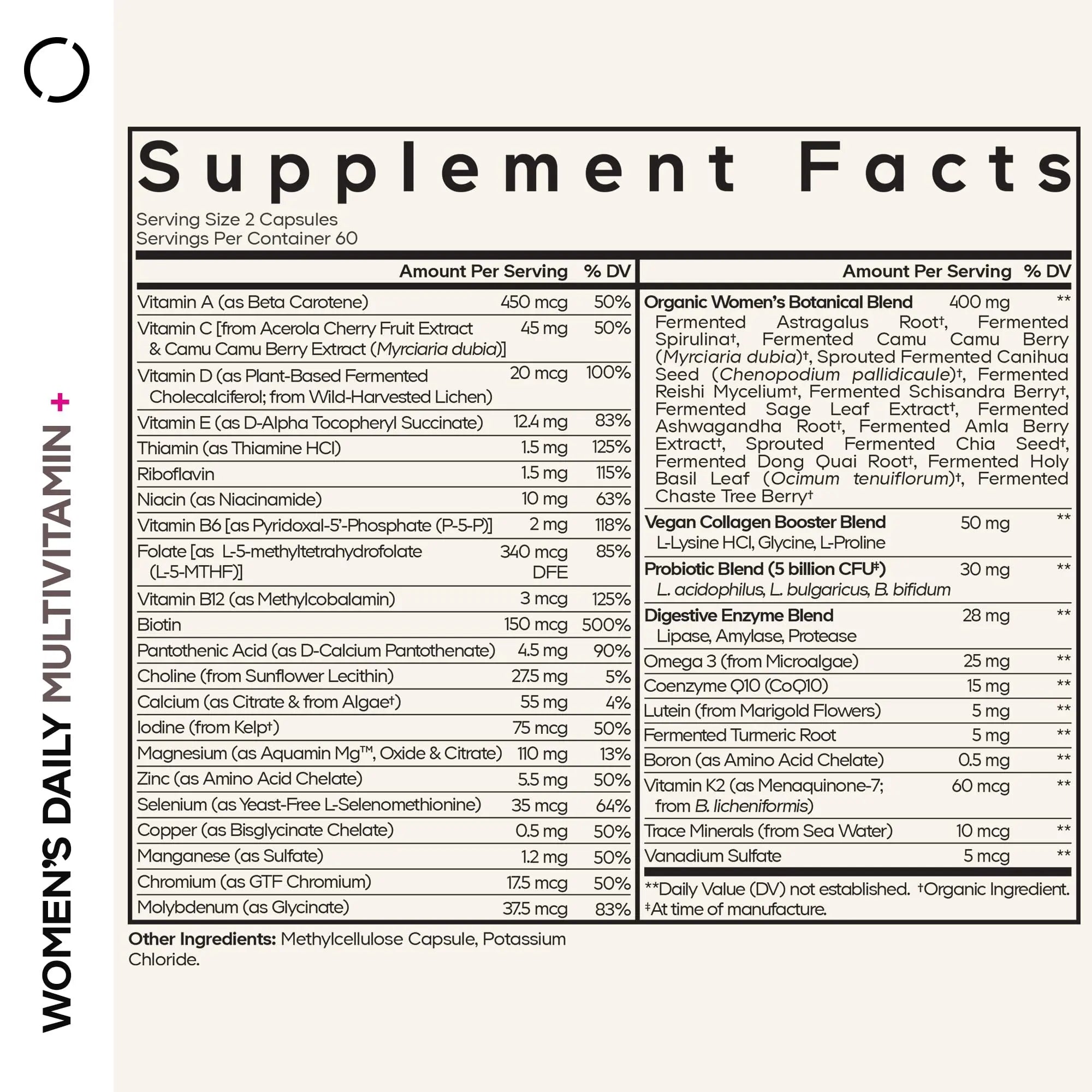 Codeage Women’s Daily Multivitamin, 25+ Vitamins & Minerals, Fermented, Organic Whole Foods, Probiotics Supplement Codeage buy supplements canada