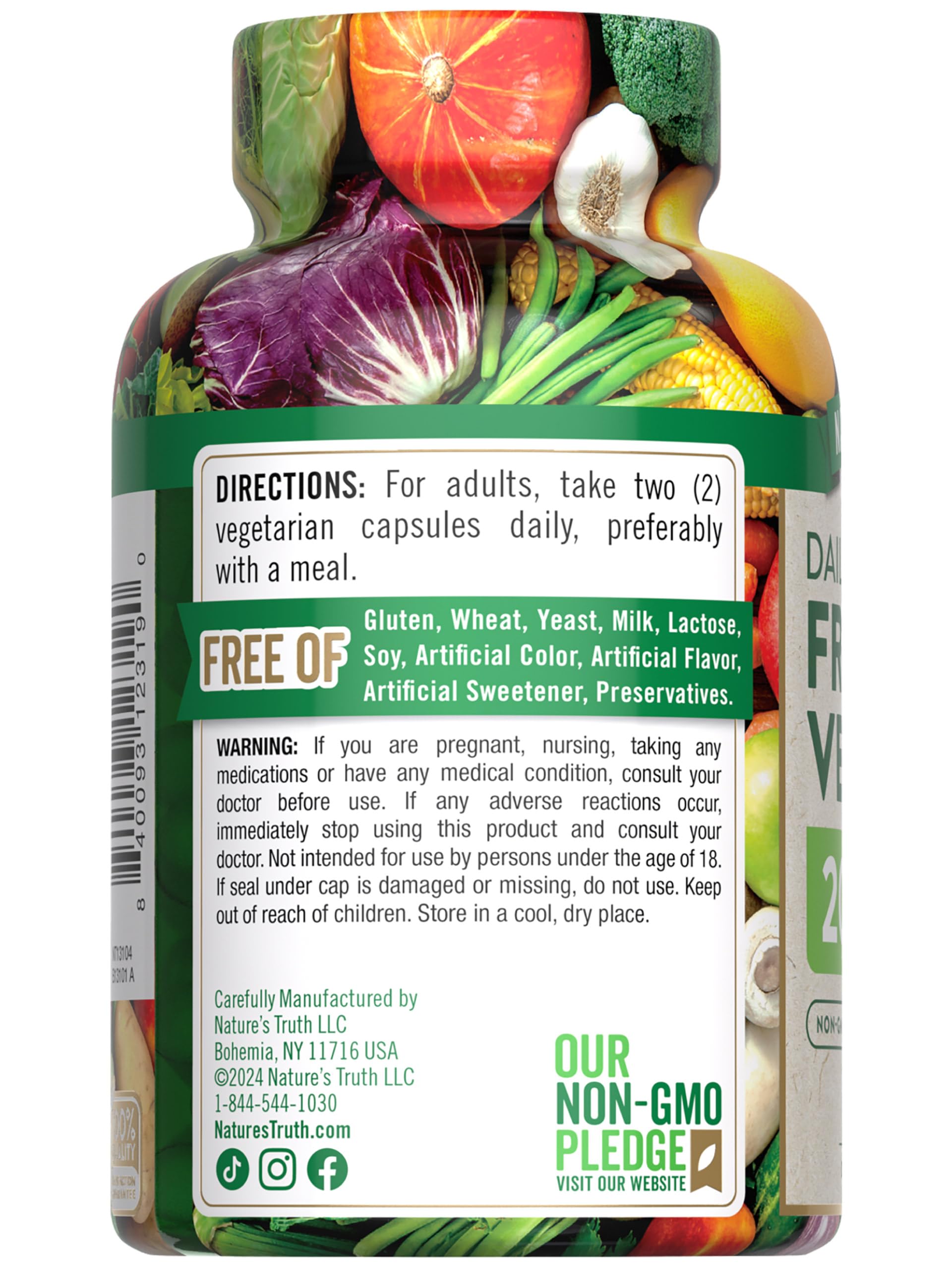 Nature's Truth Fruit and Veggies Supplement | 120 Vegetarian Capsules | 20+ Fruits & Vegetables | Vegetarian, Non-GMO, and Gluten Free Supplement Nature's Truth buy supplements canada