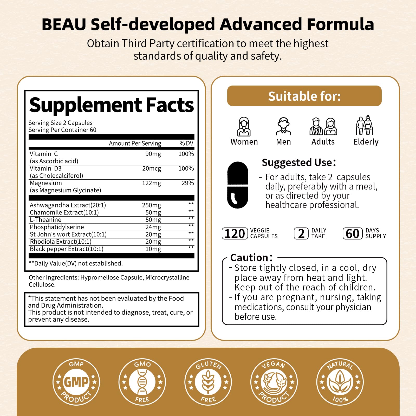 2 Pack Cortisol Supplements for Women & Men - 10-in-1 Cortisol Reducer Manager Detox with Ashwagandha, Magnesium - Lower High Cortisol Levels, Relaxation & Night Support, Non-GMO, 120 Capsules BBEEAAUU buy supplements canada