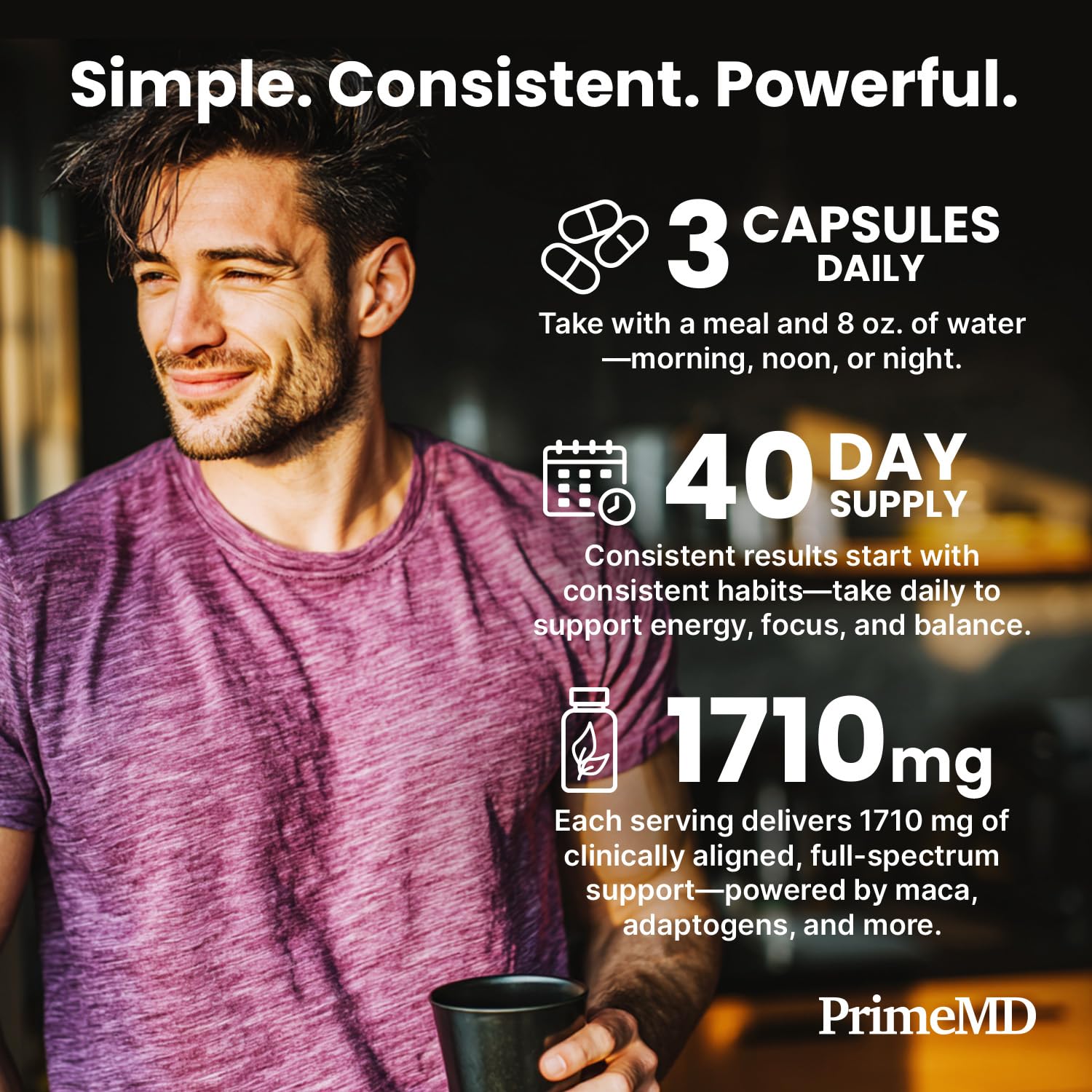 6-in-1 Organic Maca Root Ashwagandha Capsules 1710mg with DHEA and Black Pepper Fruit Extract for Women and Men - Black Maca Supplement for Stamina, Bone and Mood Support Supplement, 120ct (Pack of 3) PrimeMD buy supplements canada