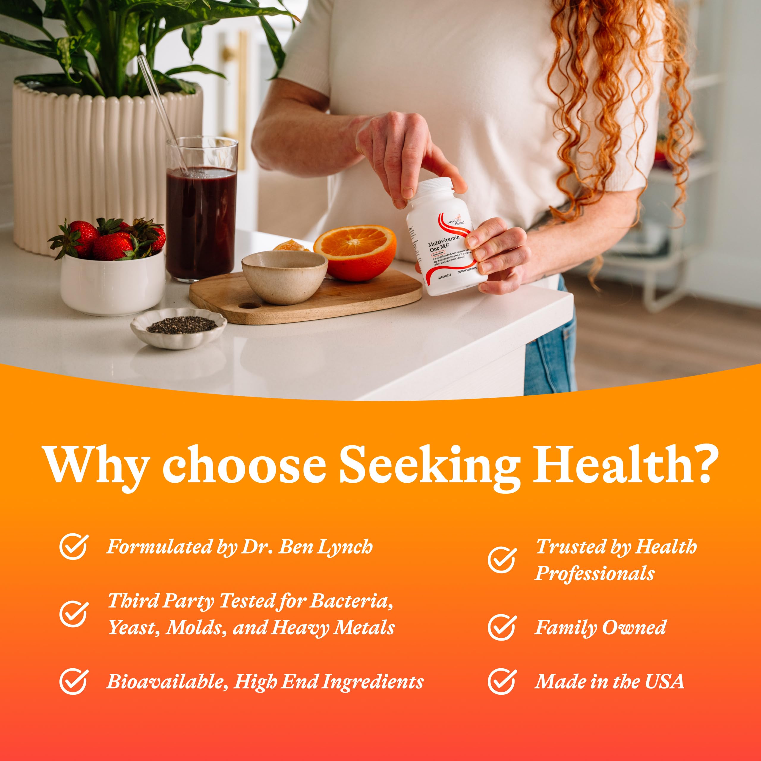 Seeking Health Multivitamin One MF - MTHFR Support Supplement with Calcium Folinate & Vitamin B12 - Easy-to-Digest - Methyl-Free Vegetarian Capsule - 45 Veggie Capsules Seeking Health buy supplements canada