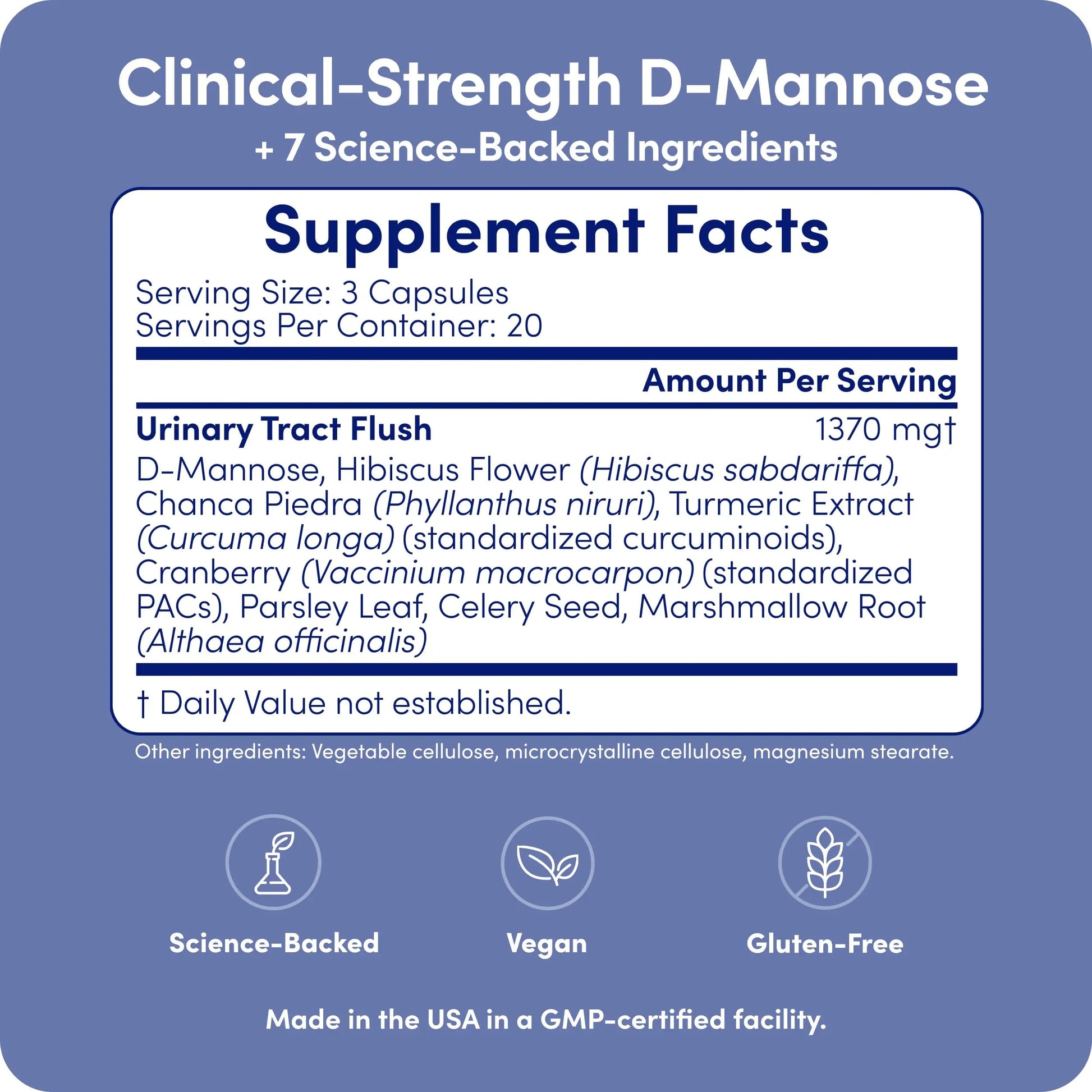 UT-Fem Solution - Fast-Acting Urinary Tract Flush for Women, Proactive UTI Support, Promotes Cleansing & Comfort, Clinical-Strength D-Mannose, Cranberry, and Natural Ingredients - 60 Vegan Capsules UT-Fem buy supplements canada