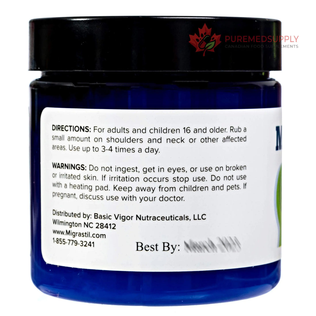 Basic Vigor Migrastil Neck & Shoulder Cream. Cooling Comfort for Migraines, Tech Neck & Tension. (4 oz.) Made in The USA. Basic Vigor buy supplements canada