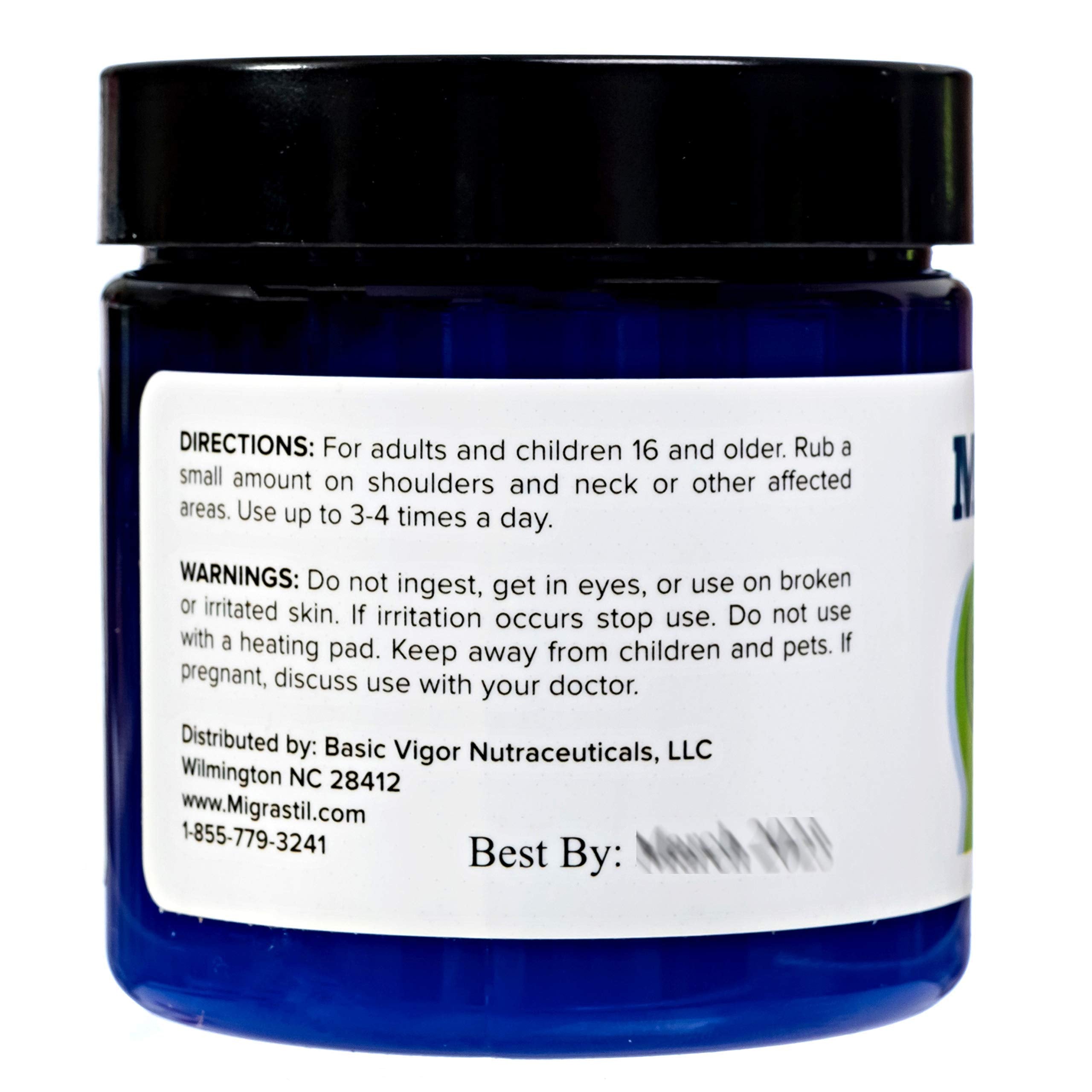 Basic Vigor Migrastil Neck & Shoulder Cream. Cooling Comfort for Migraines, Tech Neck & Tension. (4 oz.) Made in The USA. Basic Vigor buy supplements canada