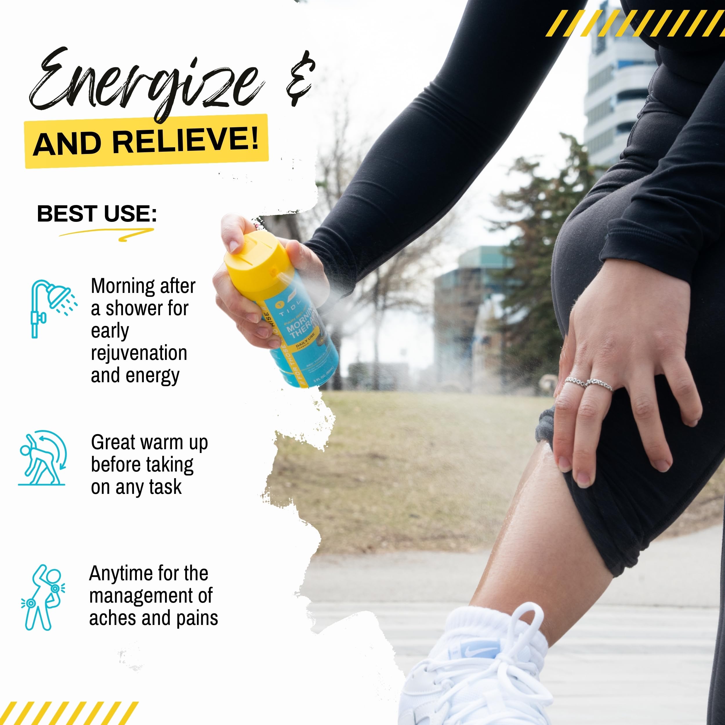 TIDL Pain Relief Spray, 3 Oz, Refreshing Morning Therapy for Muscle, Joint & Neck Pain Relief, Energizing, Plant-Based Menthol & Camphor Pain Reliever, Quick Drying Formula TIDL buy supplements canada