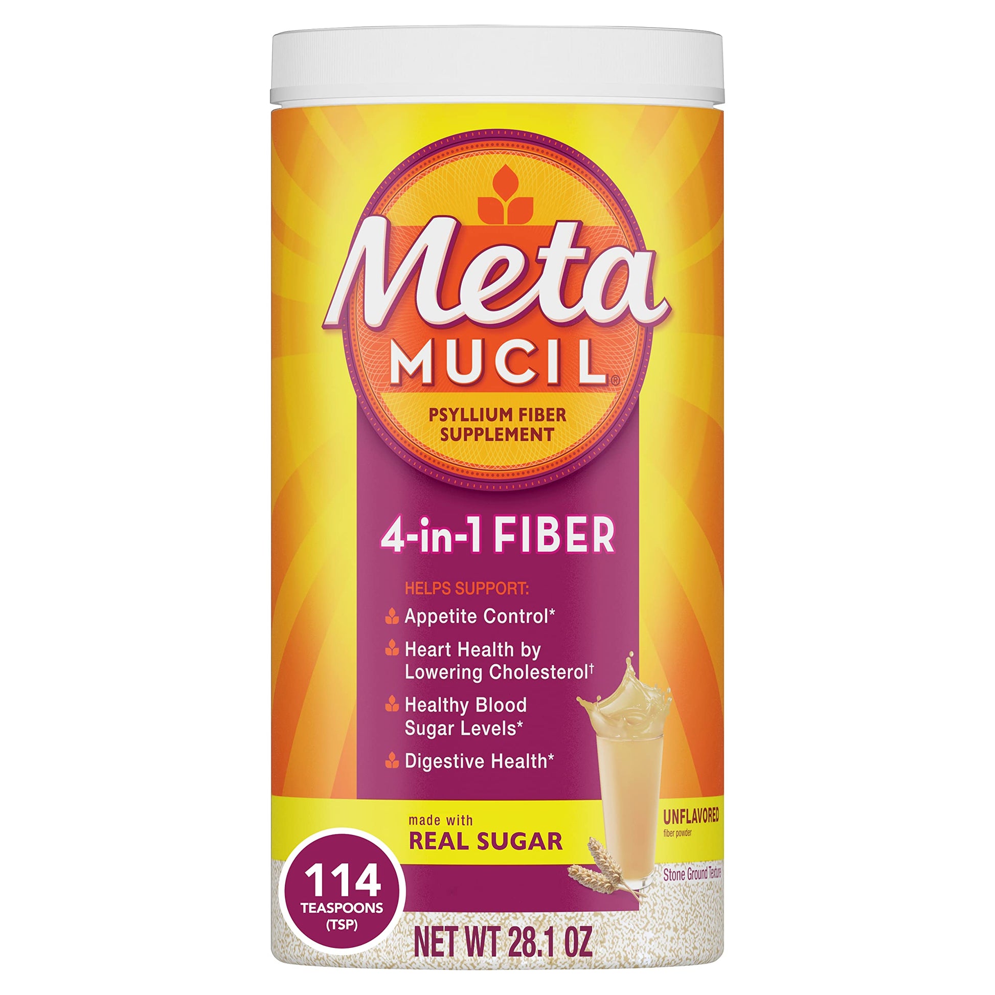 Metamucil, Daily Psyllium Husk Powder Supplement with Real Sugar, 4-in-1 Fiber Metamucil buy supplements canada