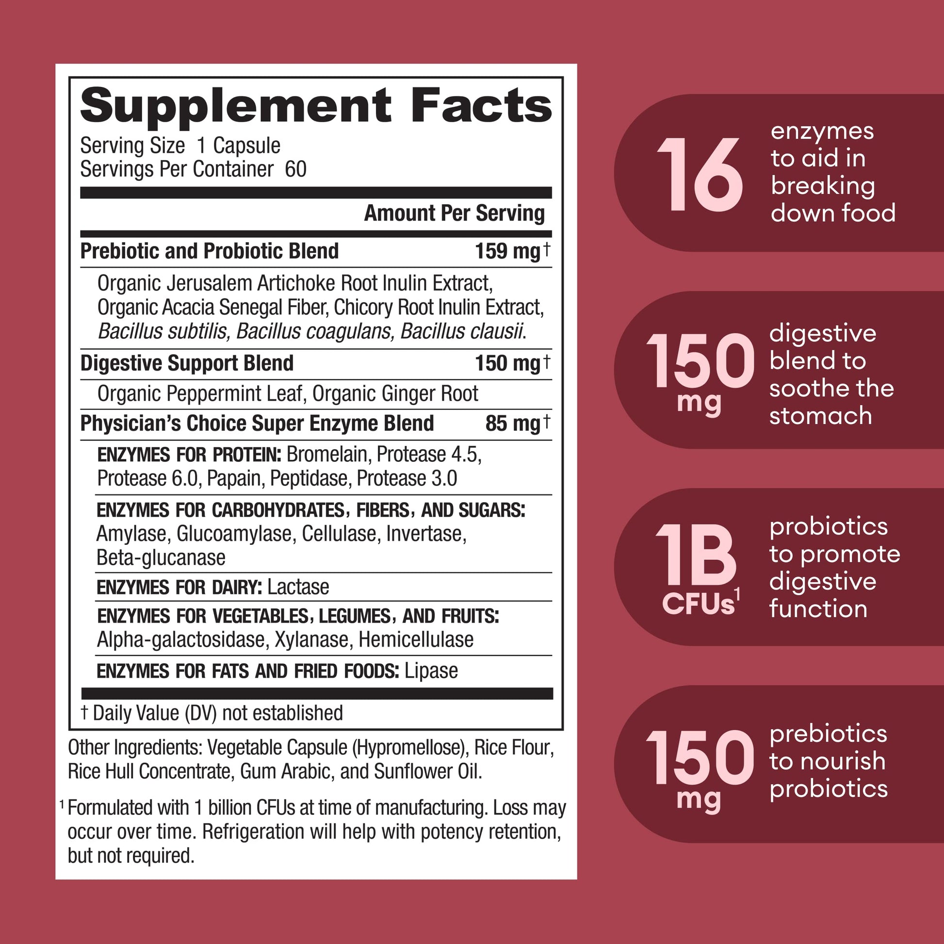 Physician's CHOICE Digestive Enzymes - Multi Enzymes, Bromelain, Organic Prebiotics Physician's CHOICE buy supplements canada