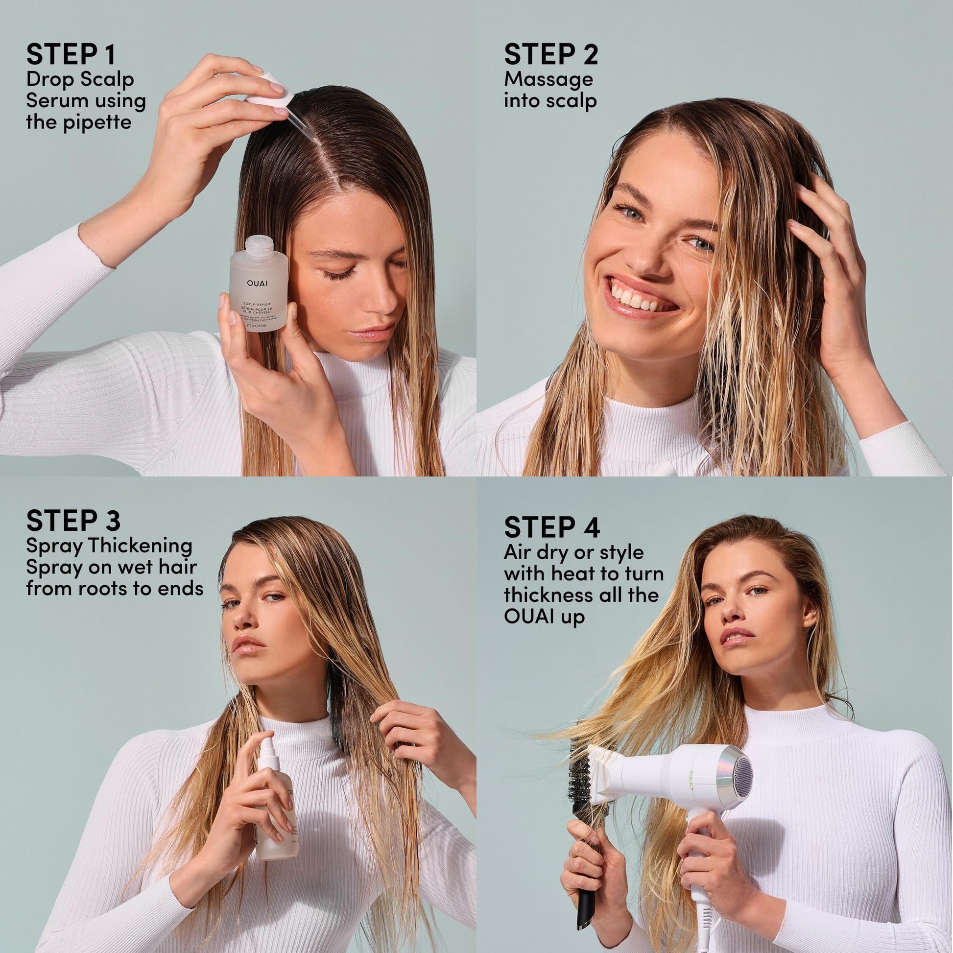 OUAI Hair Thickening Spray - Thickening & Volumizing Spray for Instantly Thicker, Fuller-Looking Hair - Protects, Strengthens & Repairs with Amaranth Peptide & Amino Acids (6 Fl Oz) OUAI buy supplements canada
