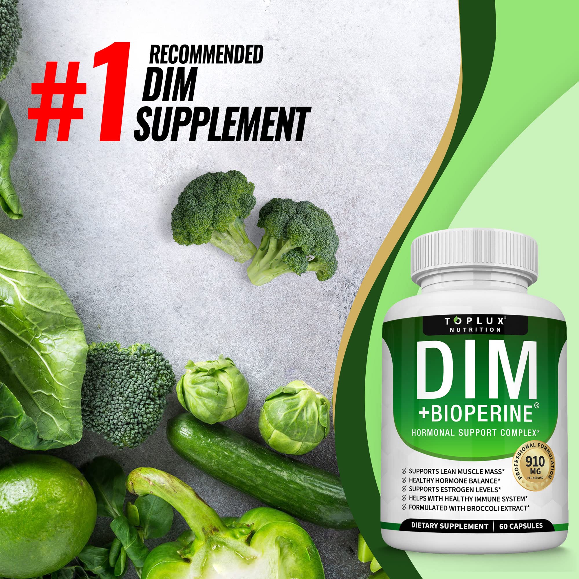 Dim Supplement 910 mg Plus BioPerine Complex - Diindolylmethane to Support Hormone Balance Toplux buy supplements canada