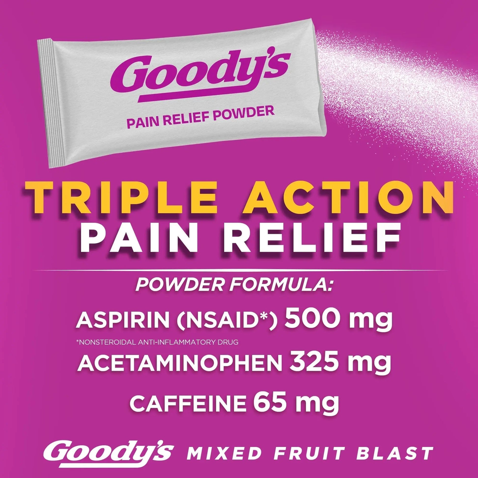 Goody's Pain Relief Powders, Extra Strength Headache Powder Mixed Fruit Blast, 24 ct (Pack of 1) Goody's buy supplements canada