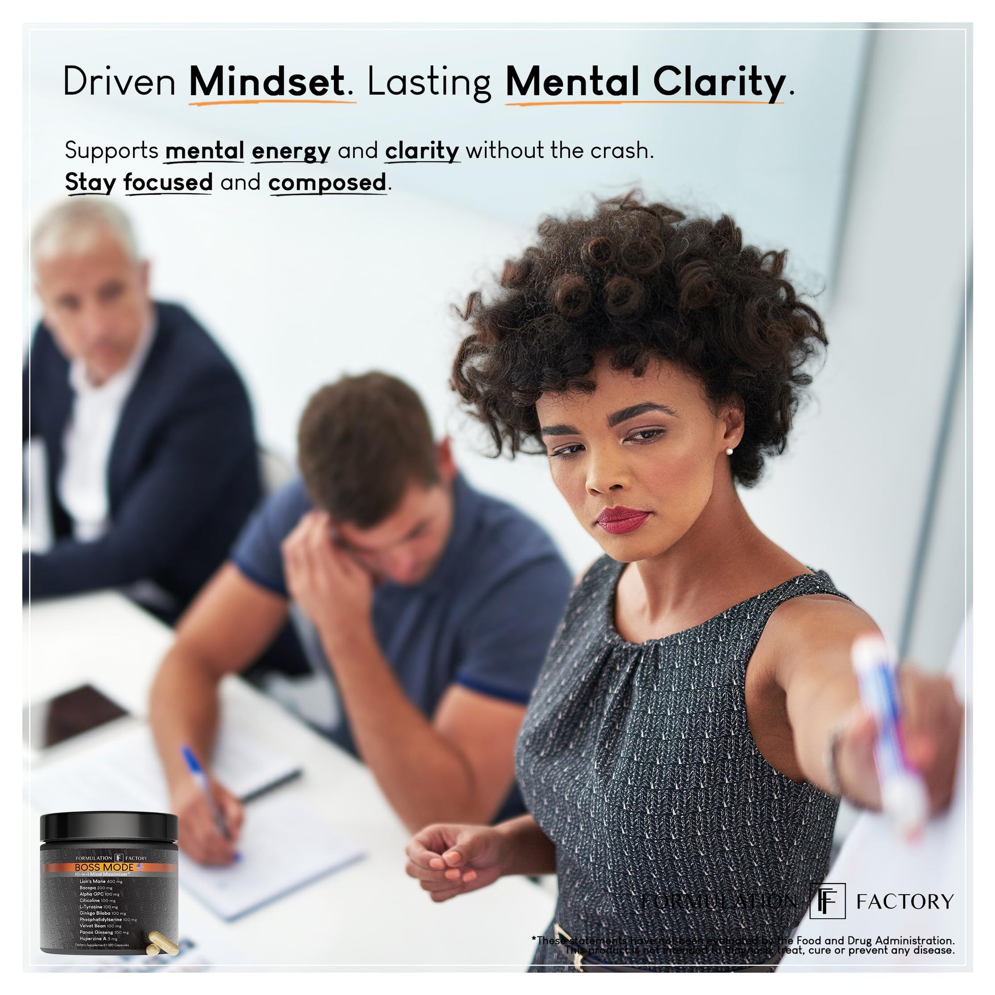 Formulation Factory BOSS Mode 10-in-1 Nootropic Complex with Lion's Mane, Alpha-GPC, Bacopa Monnieri, Ginkgo Biloba, Rhodiola, Formulation Factory buy supplements canada