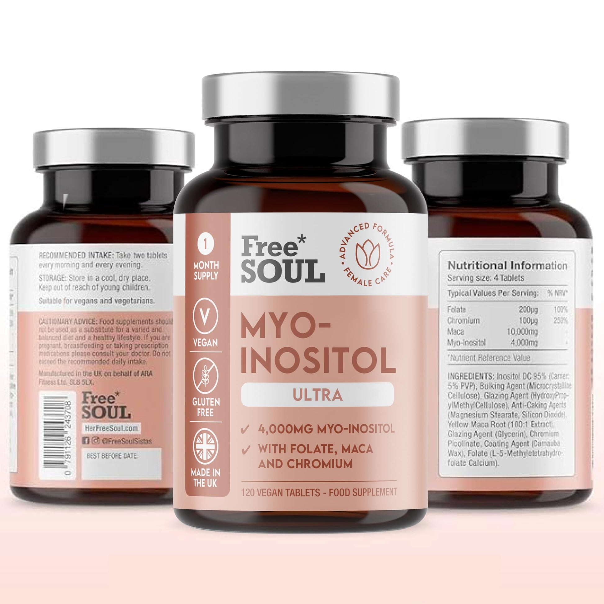 Free Soul Myo-Inositol Ultra Supplement with 4,000mg Myo-Inositol, 200ug Folate, 100ug Free Soul buy supplements canada