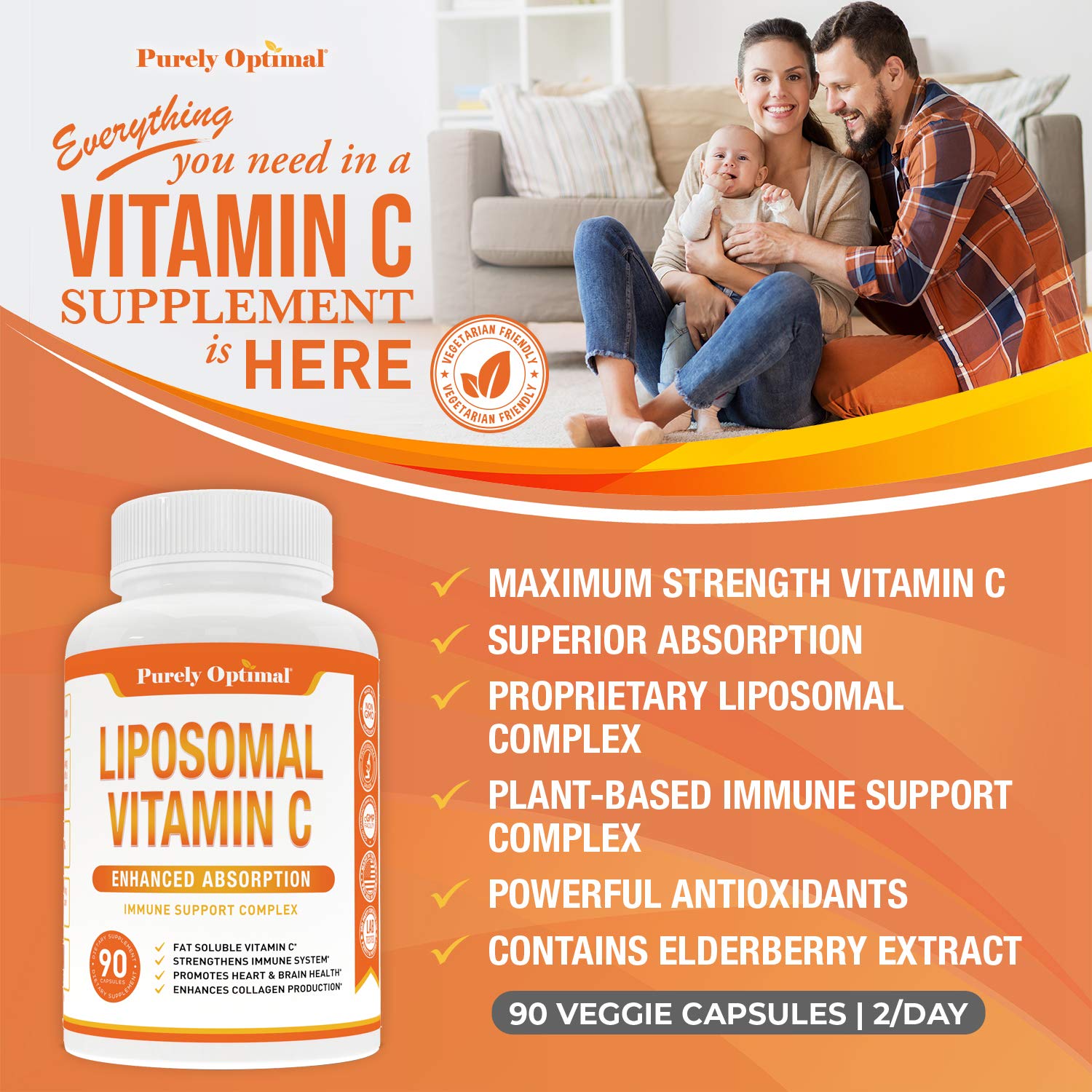 Premium Liposomal Vitamin C Supplement - High Absorption, Fat Soluble Ascorbic Acid Purely Optimal buy supplements canada