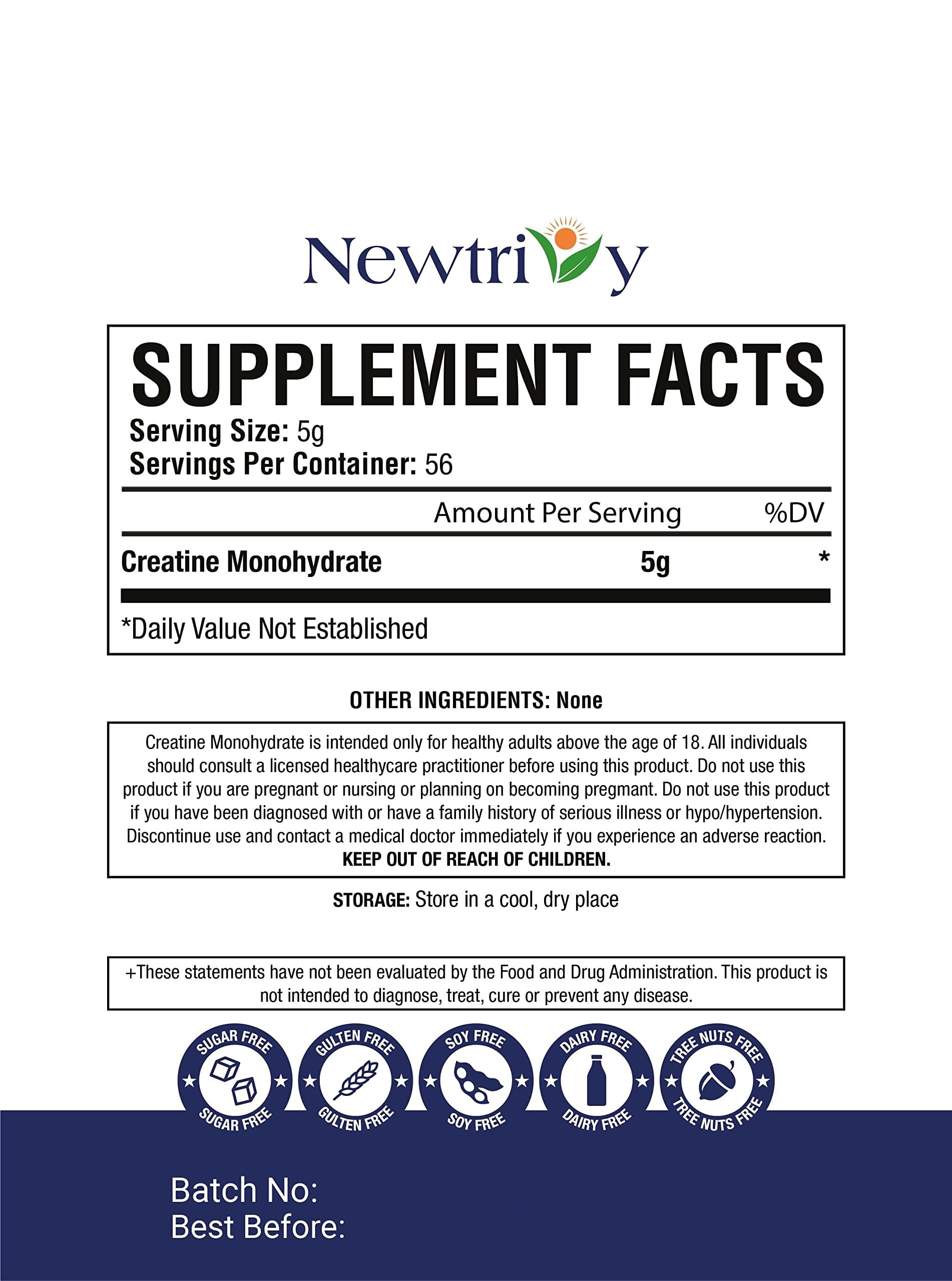 Creatine Monohydrate,Micronized, Pure,Unflavored,280g (9.8oz) Newtrivy buy supplements canada