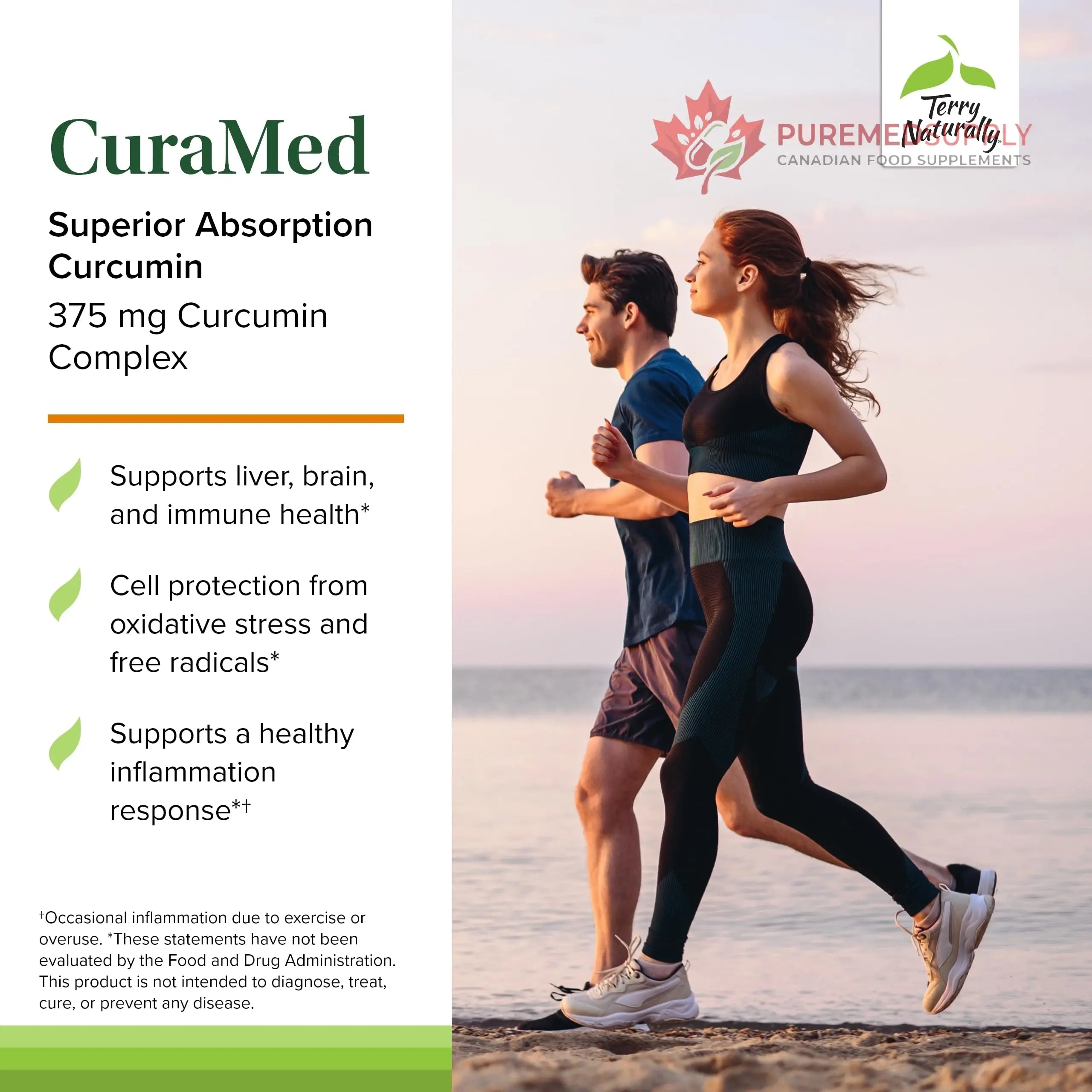 Terry Naturally CuraMed 375mg - Antioxidant Supplement for Brain & Immune Health Support - Dietary Supplement with Curcumin & Turmeric Essential Oil - Herbal Liver Support - 120 Softgels Terry Naturally buy supplements canada