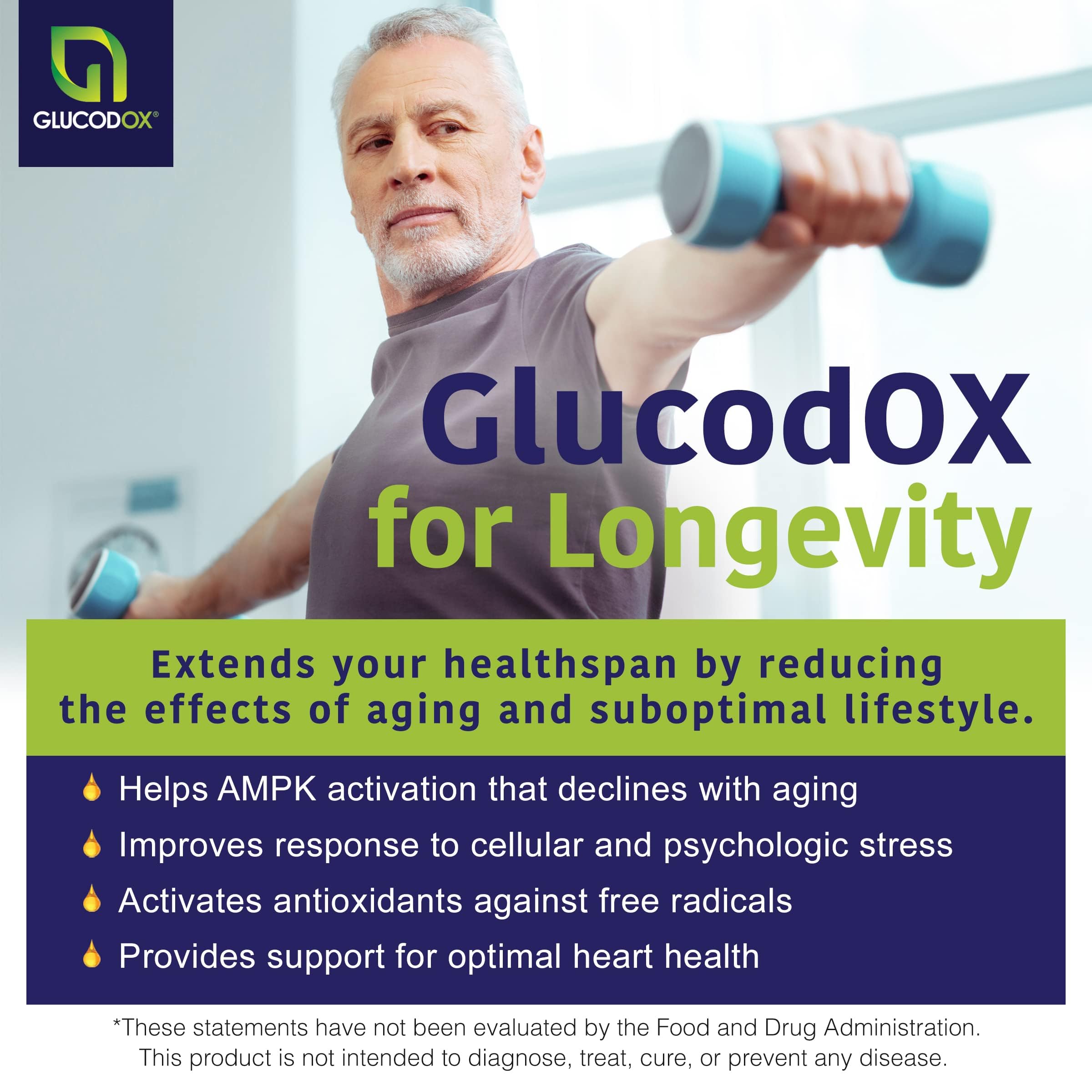 GlucodOX AMPK Activator Supplement – AMPK Enzyme, Metabolism Booster, Guggul Supplement for Body Management & Longevity – Vegan Metabolic Support - 30 Day Supply (60 Capsules) GlucodOX buy supplements canada