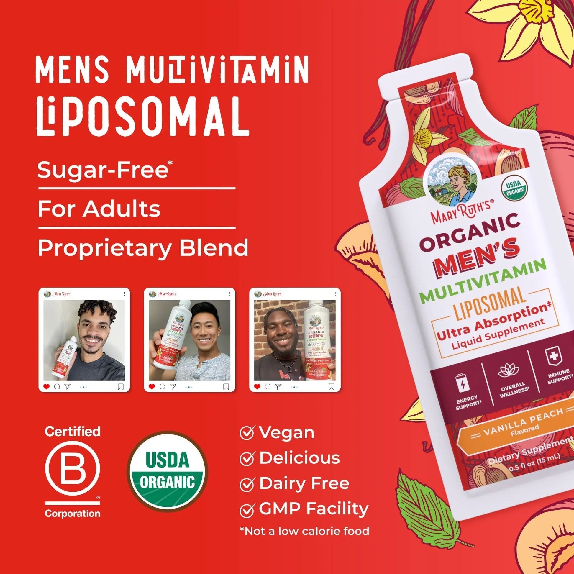 MaryRuth Organics Multivitamin for Men | USDA Organic | Sugar Free Mens Multivitamin Liposomal | Liquid Vitamins for Men | MARYRUTH'S buy supplements canada