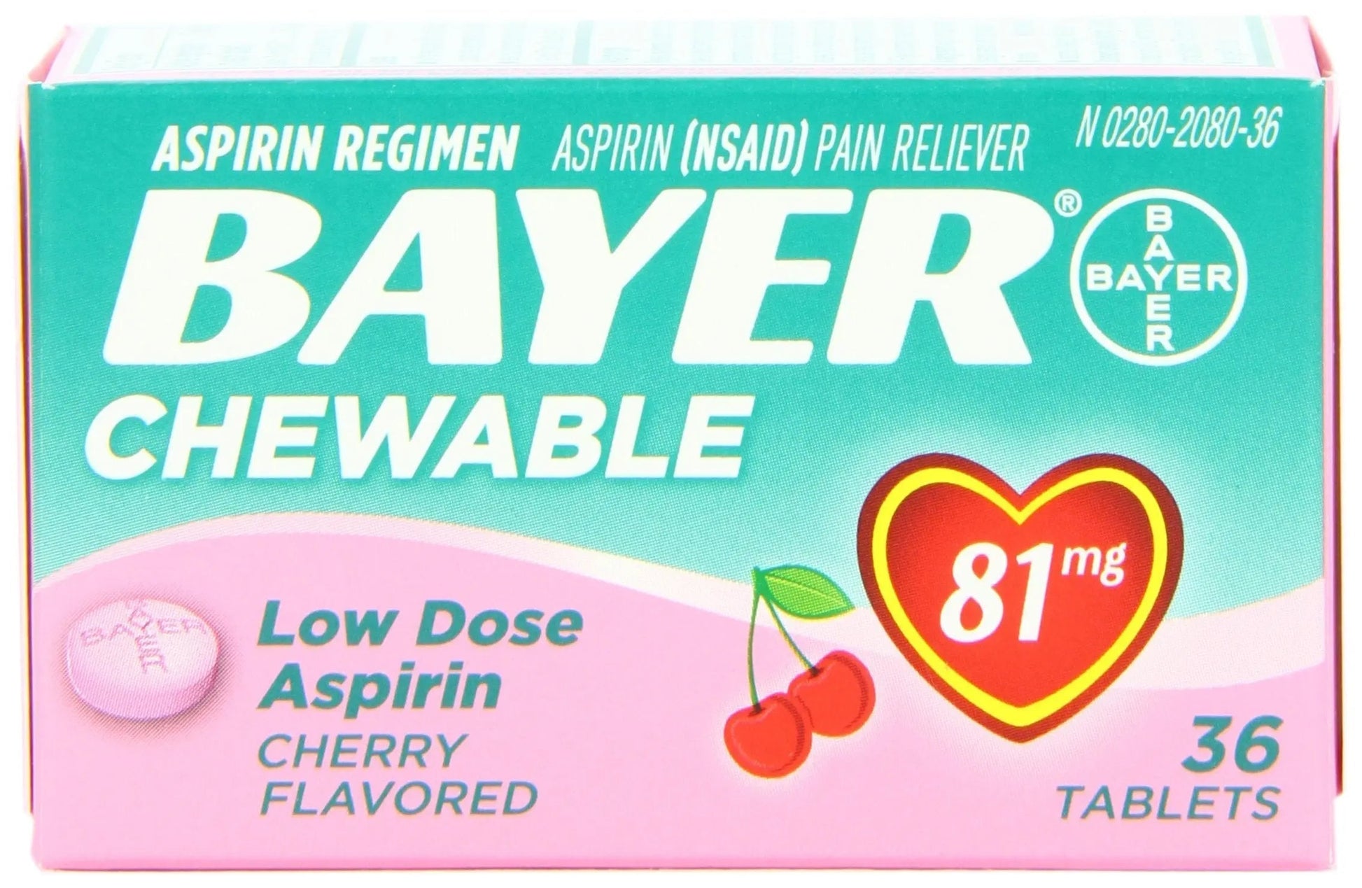 Bayer Chewable Low Dose Aspirin 81 mg Tablets Cherry 36 Tablets Bayer buy supplements canada