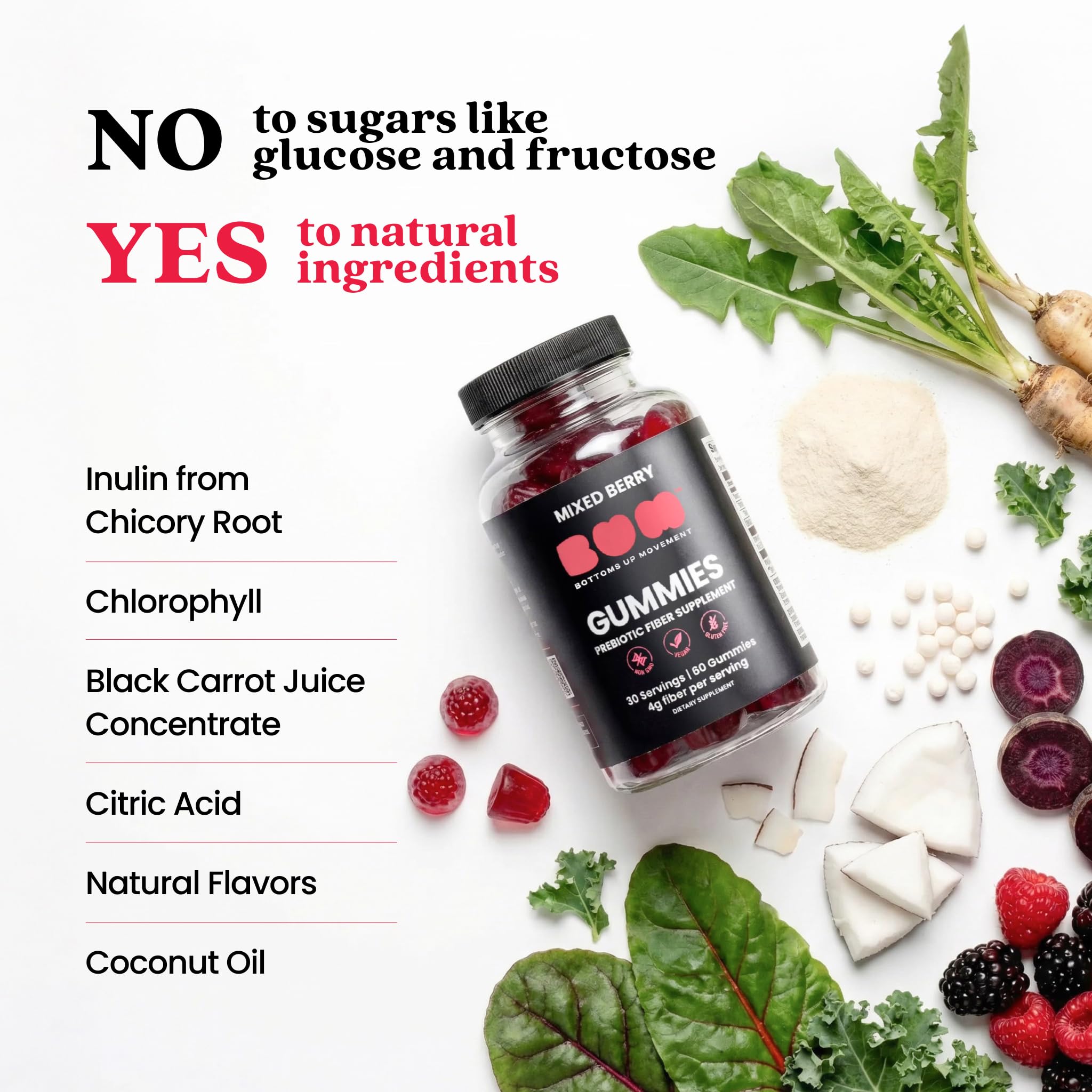 Bum Prebiotic Fiber Supplement for Men - Chicory Root Inulin Prebiotic Fiber Gummies for Men for Peachy Digestive Health, Regularity & Boating Relief (BUM) Bottoms Up Movement buy supplements canada
