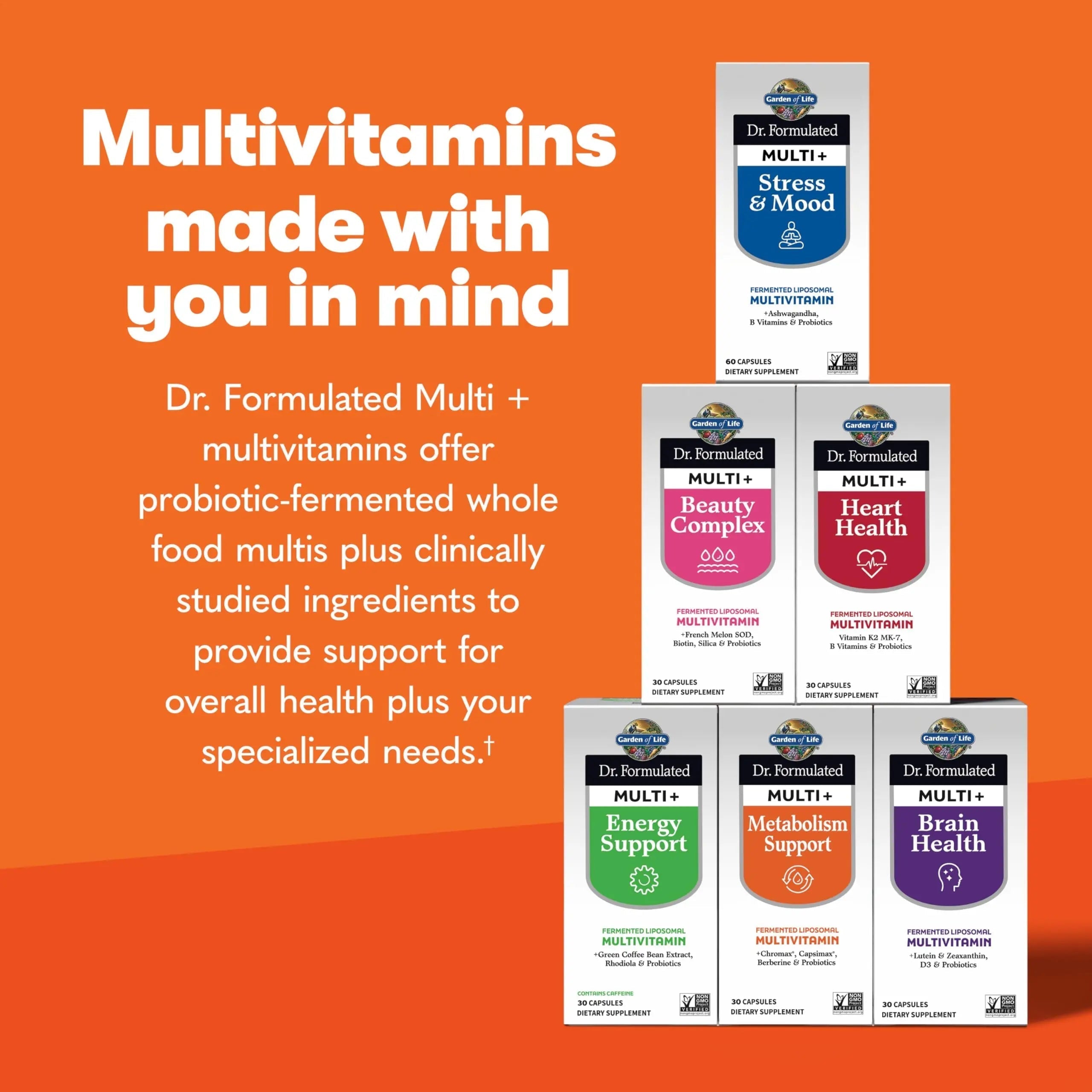 Garden of Life Dr. Formulated Multi+ Metabolism Support - Fermented Liposomal Multivitamin + Chromax, Capsimax, Berberine & Probiotics - 30 Capsules Garden of Life buy supplements canada