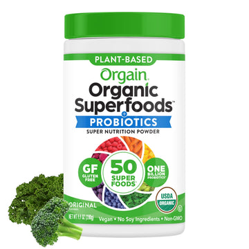 Orgain Organic Greens Powder + 50 Superfoods, Original - 1 Billion Probiotics for Digestive Health, Antioxidants, Vegan, Plant-Based, Gluten-Free, Non-GMO Orgain buy supplements canada